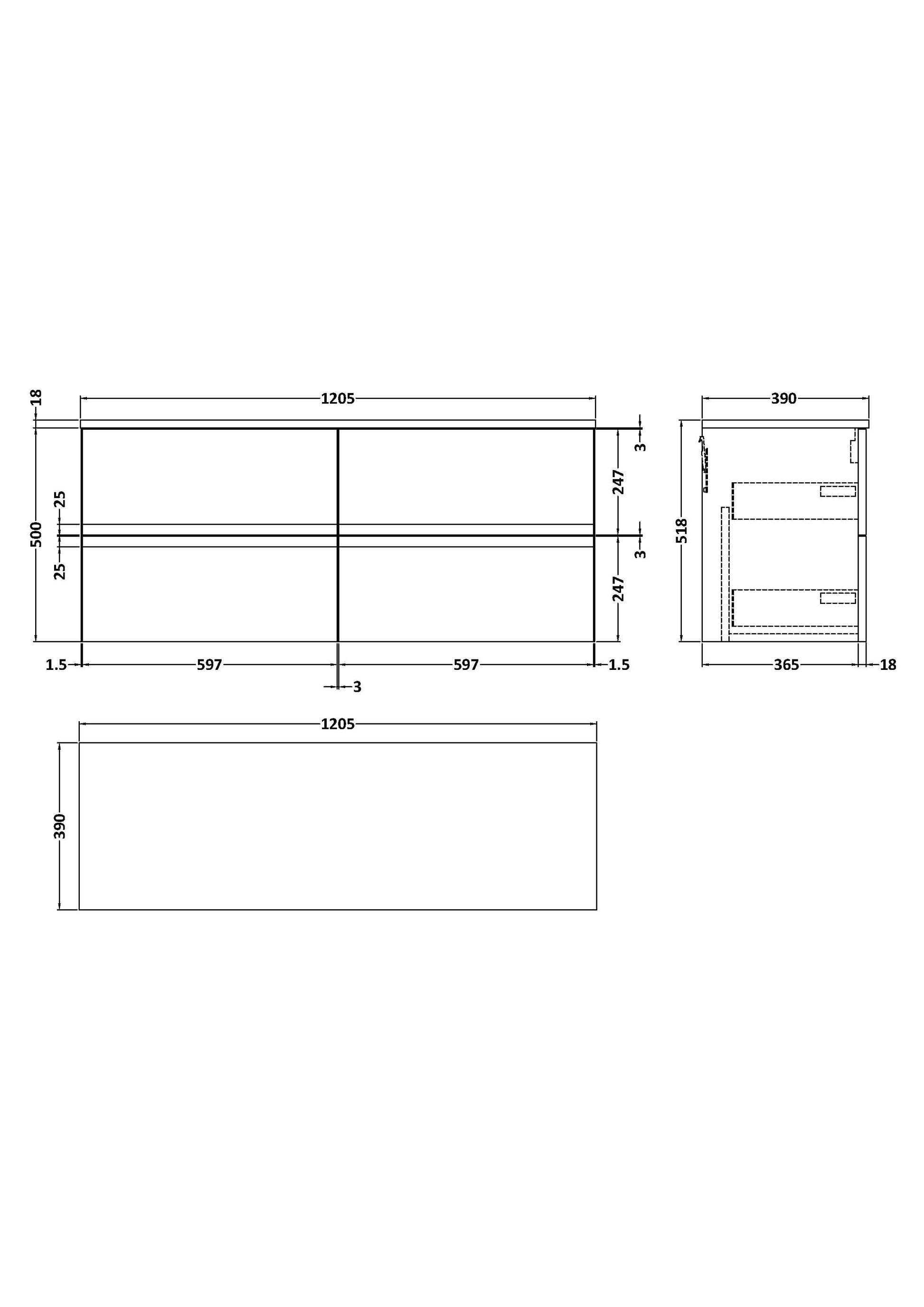Hudson Reed Urban 1200mm Wall Hung 4-Drawer Unit With Worktop
