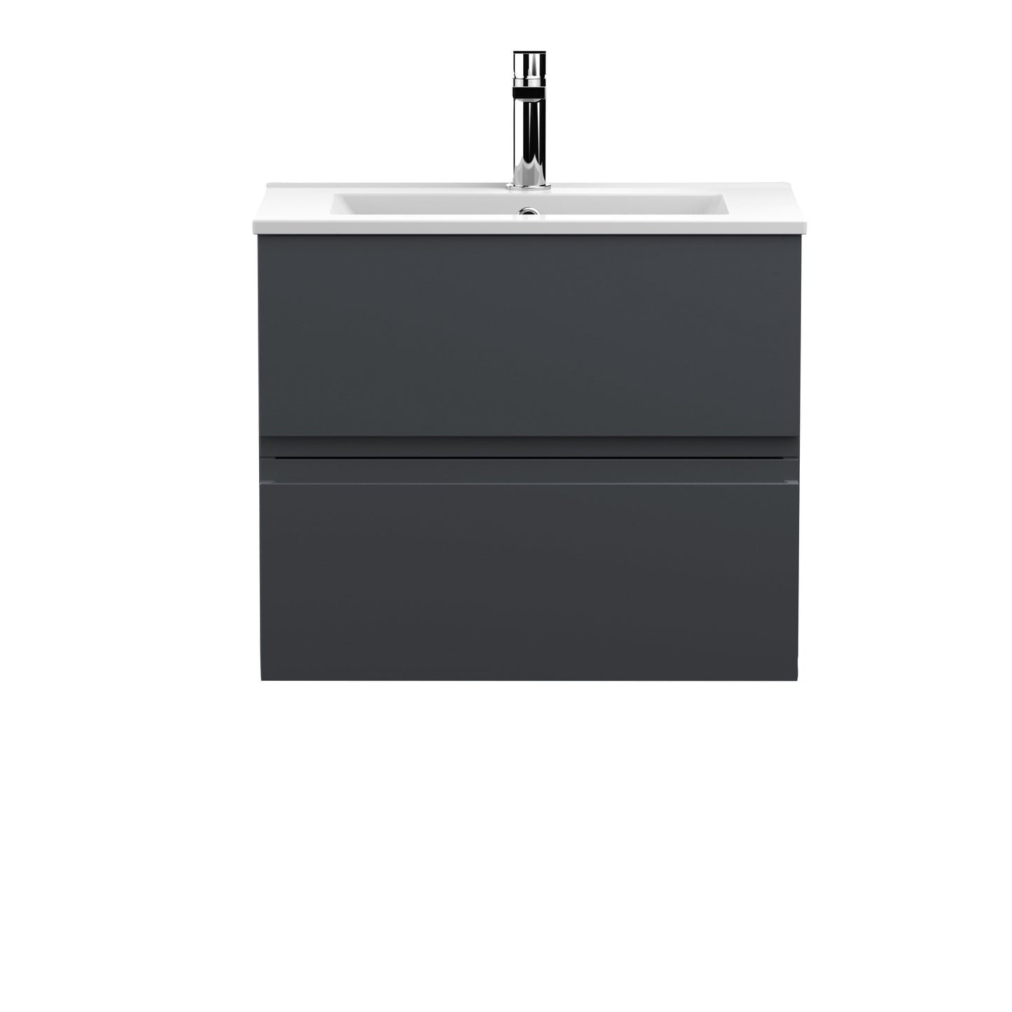 Hudson Reed Urban 600mm Soft Black Wall Hung 2 Drawer Vanity Unit With Basin
