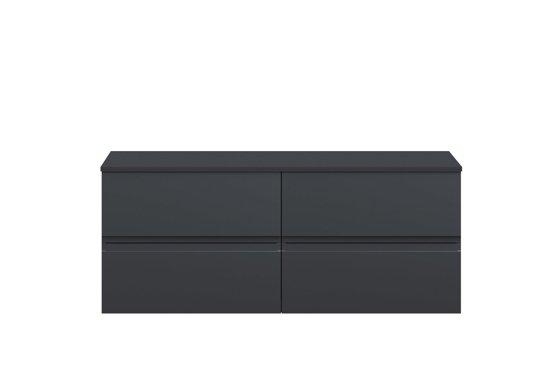 Hudson Reed Urban 1205mm Soft Black Wall Hung 4 Drawer Vanity Unit With Worktop