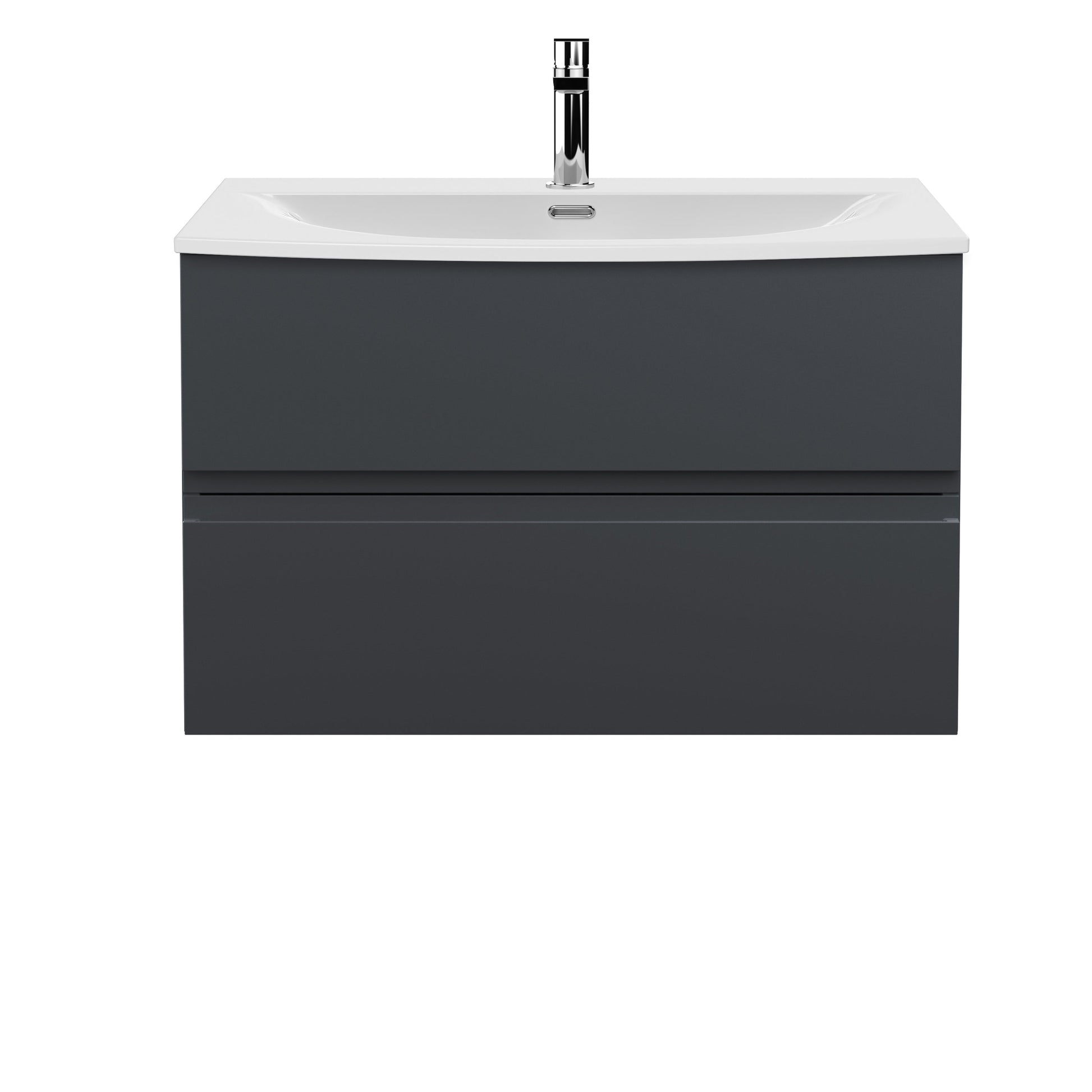 Hudson Reed Urban 810mm Soft Black 2 Drawer Wall Hung Vanity Unit with 1 Tap Hole Basin