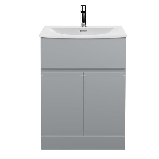 Hudson Reed Urban 600mm Floor Standing 2 Door 1 Drawer Vanity Unit with Curved Basin
