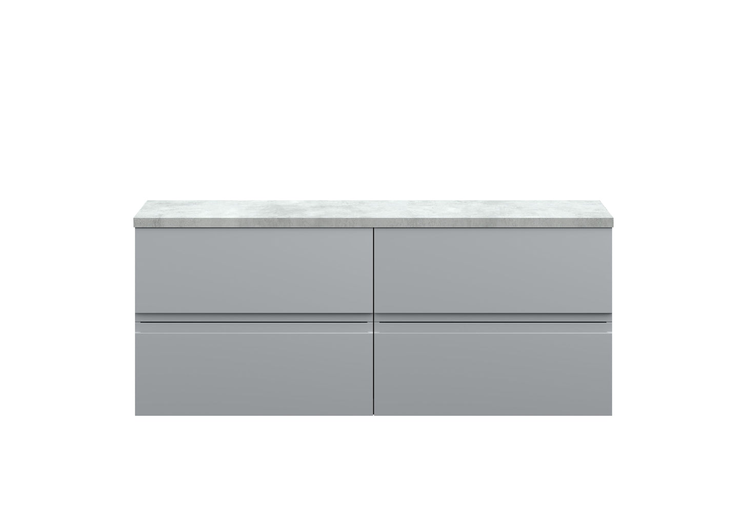 Hudson Reed Urban 1200mm Satin Grey Wall Hung 4-Drawer Unit With Laminate Worktop