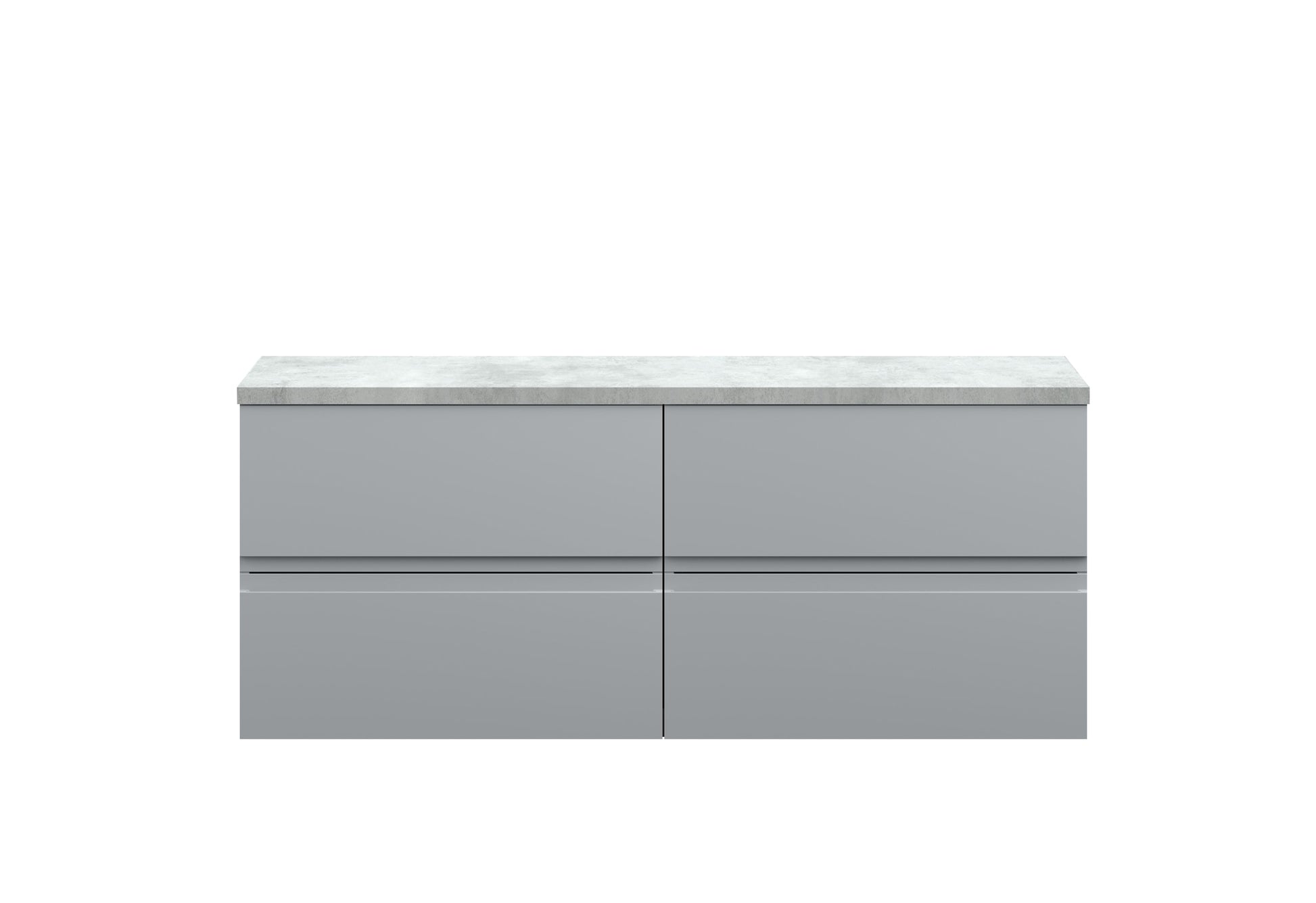 Hudson Reed Urban 1200mm Satin Grey Wall Hung 4-Drawer Unit With Laminate Worktop