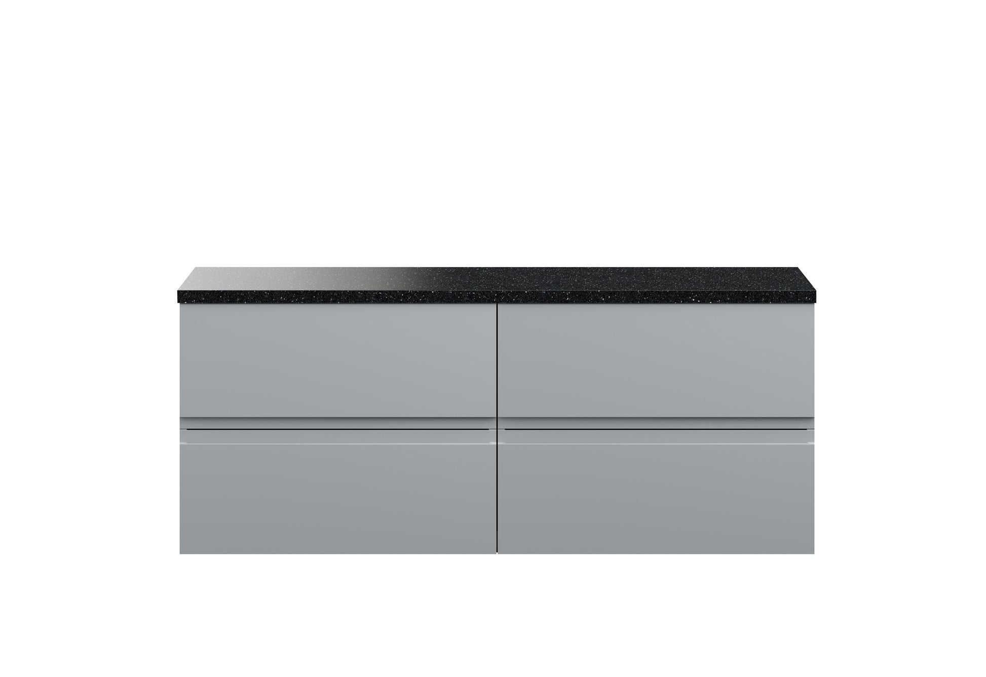 Hudson Reed Urban 1205mm Satin Grey Wall Hung 4-Drawer Vanity Unit With Laminate Worktop