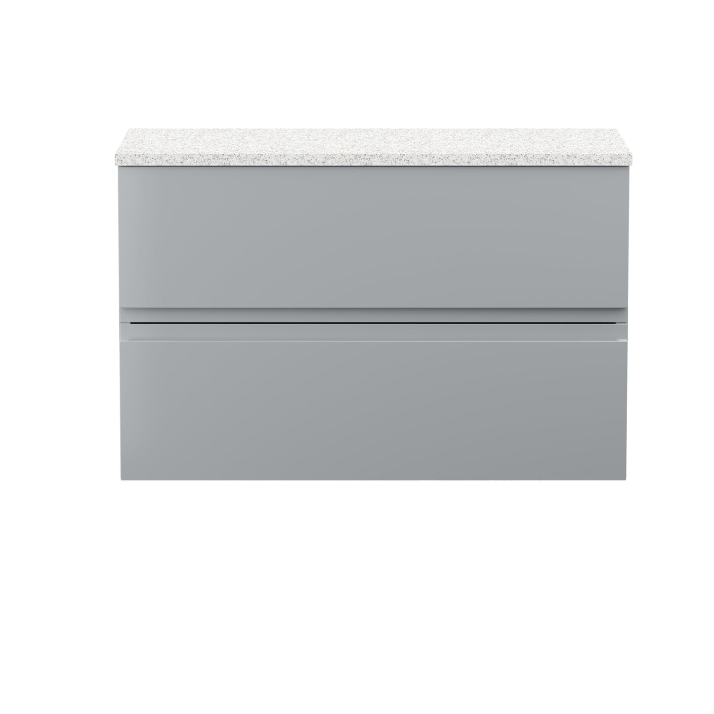 Hudson Reed Urban 800mm Satin Grey Wall Hung 2 Drawer Vanity Unit With Laminate Worktop