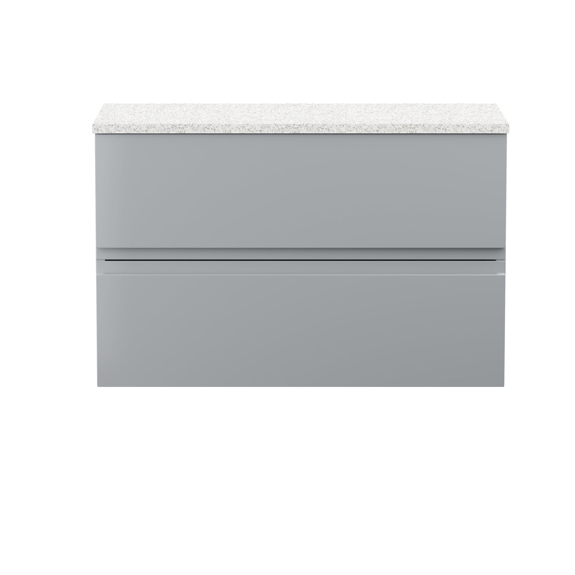 Hudson Reed Urban 800mm Satin Grey Wall Hung 2 Drawer Vanity Unit With Laminate Worktop