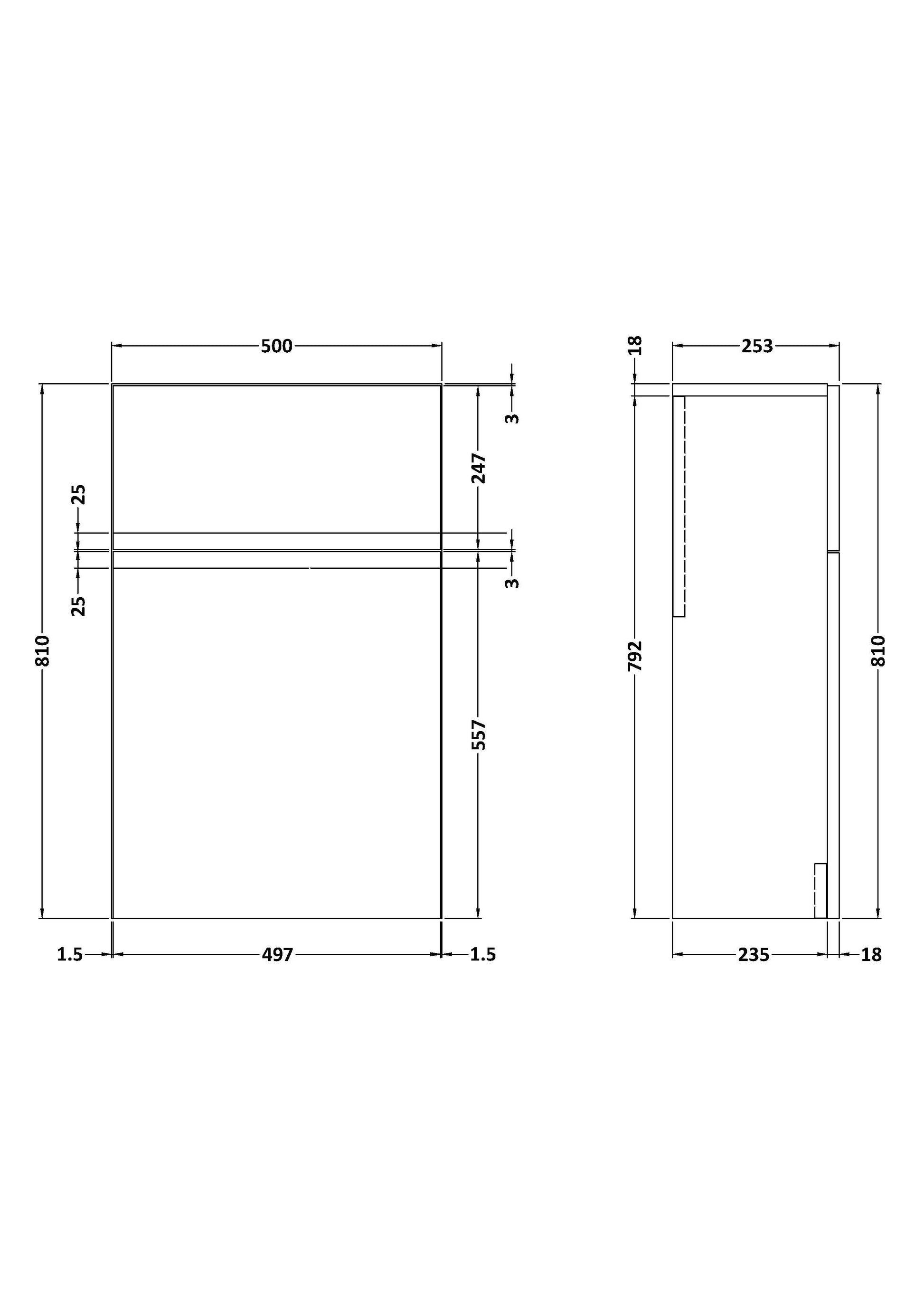 Urban Floor Standing WC Unit 500mm