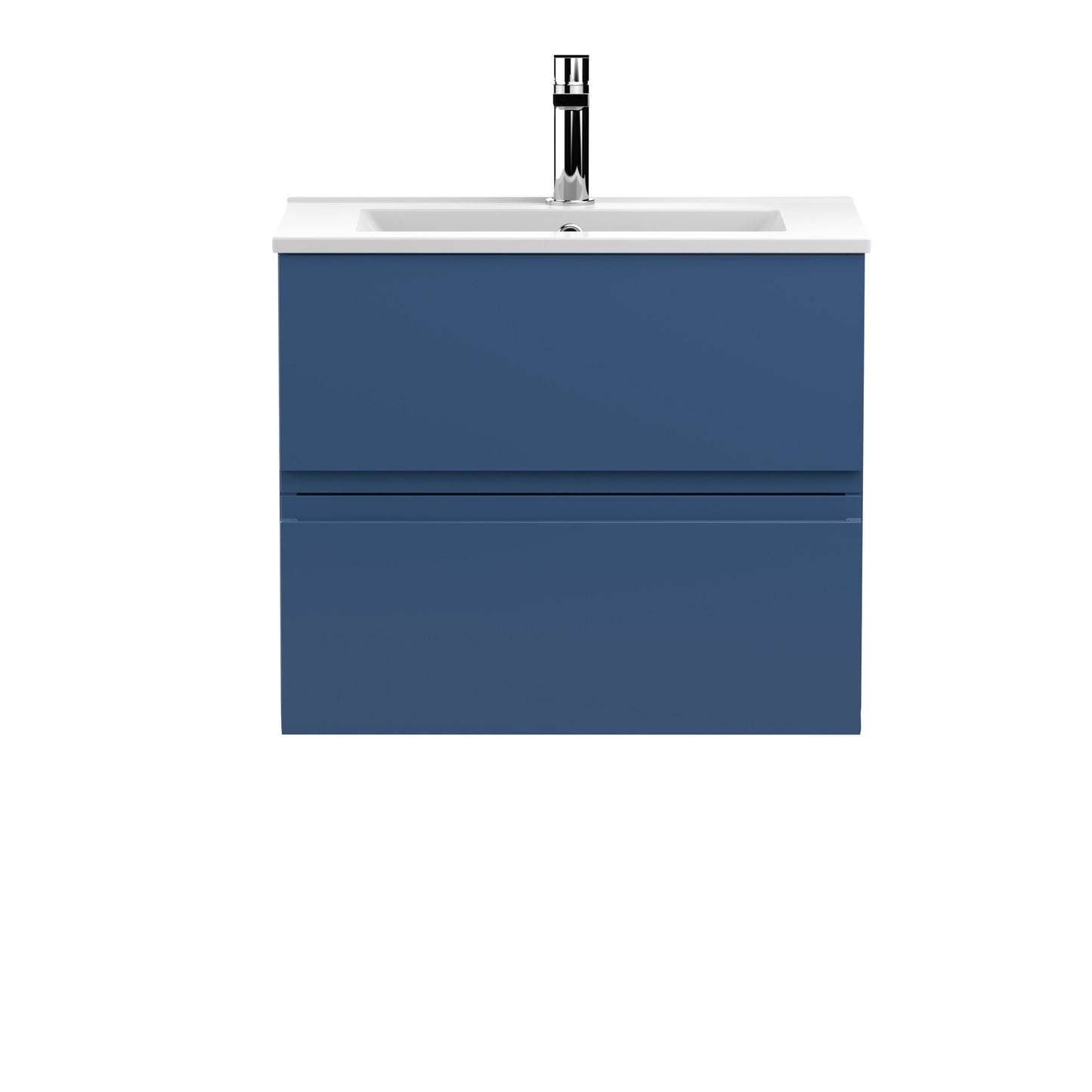 Hudson Reed Urban 605mm Satin Blue Wall Hung 2 Drawer Vanity Unit With Basin