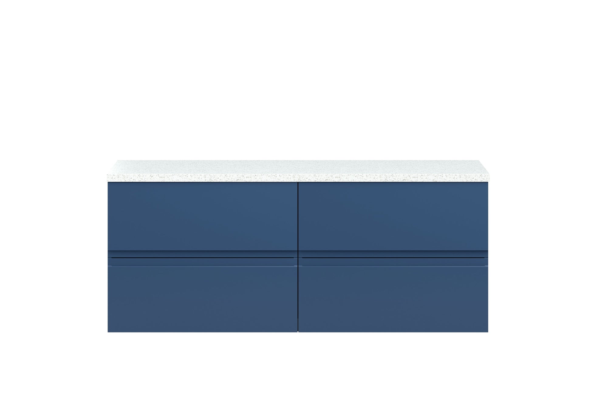 Hudson Reed Urban 1200mm Satin Blue Wall Hung 4-Drawer Unit With Laminate Worktop