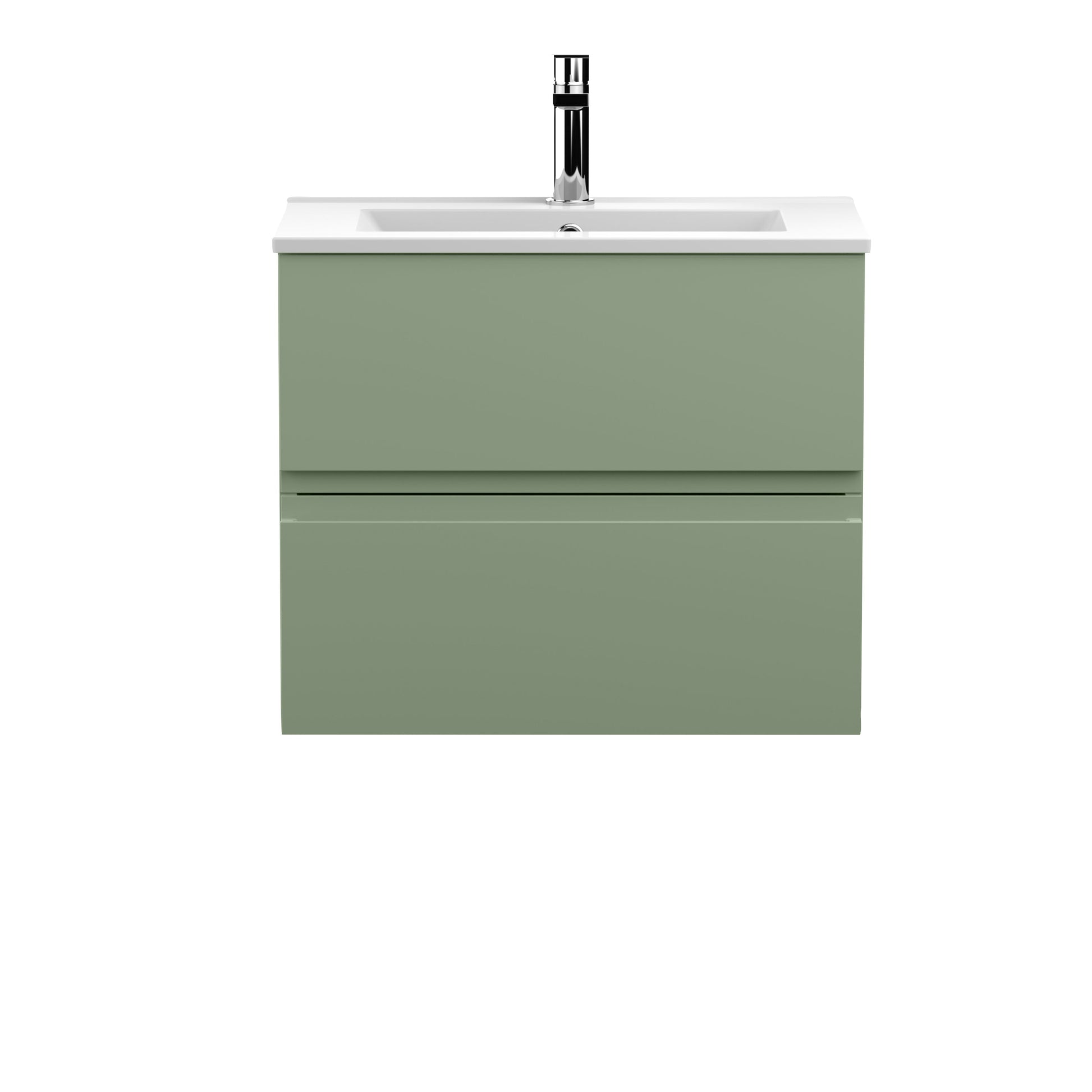 Urban 600mm Wall Hung 2-Drawer Unit and Minimalist Basin 1 Tap Hole