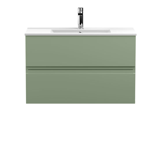 Urban 800mm Wall Hung 2-Drawer Unit and Minimalist Basin 1 Tap Hole