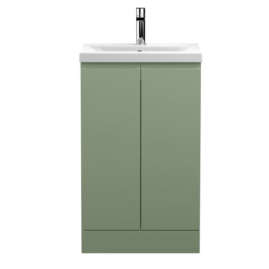 Urban 500mm Floor Standing 2-Door Vanity and Mid-Edge Basin 1 Tap Hole