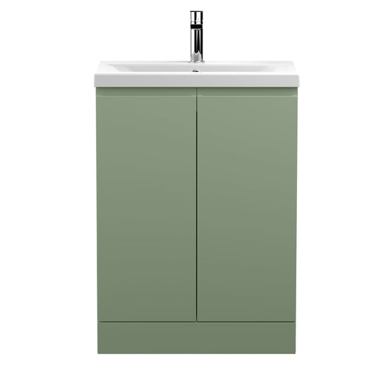 Urban 600mm Floor Standing 2-Door Unit and Mid-Edge Basin 1 Tap Hole