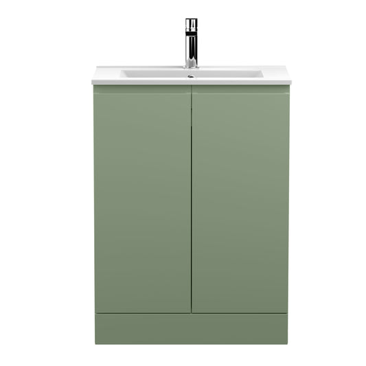 Urban 600mm Floor Standing 2-Door Unit and Minimalist Basin 1 Tap Hole