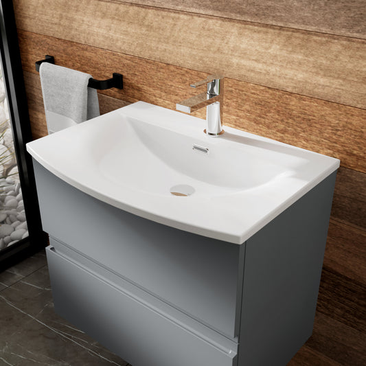 Hudson Reed Urban 800mm Wall Hung 2 Drawer Vanity Unit with Curved Basin