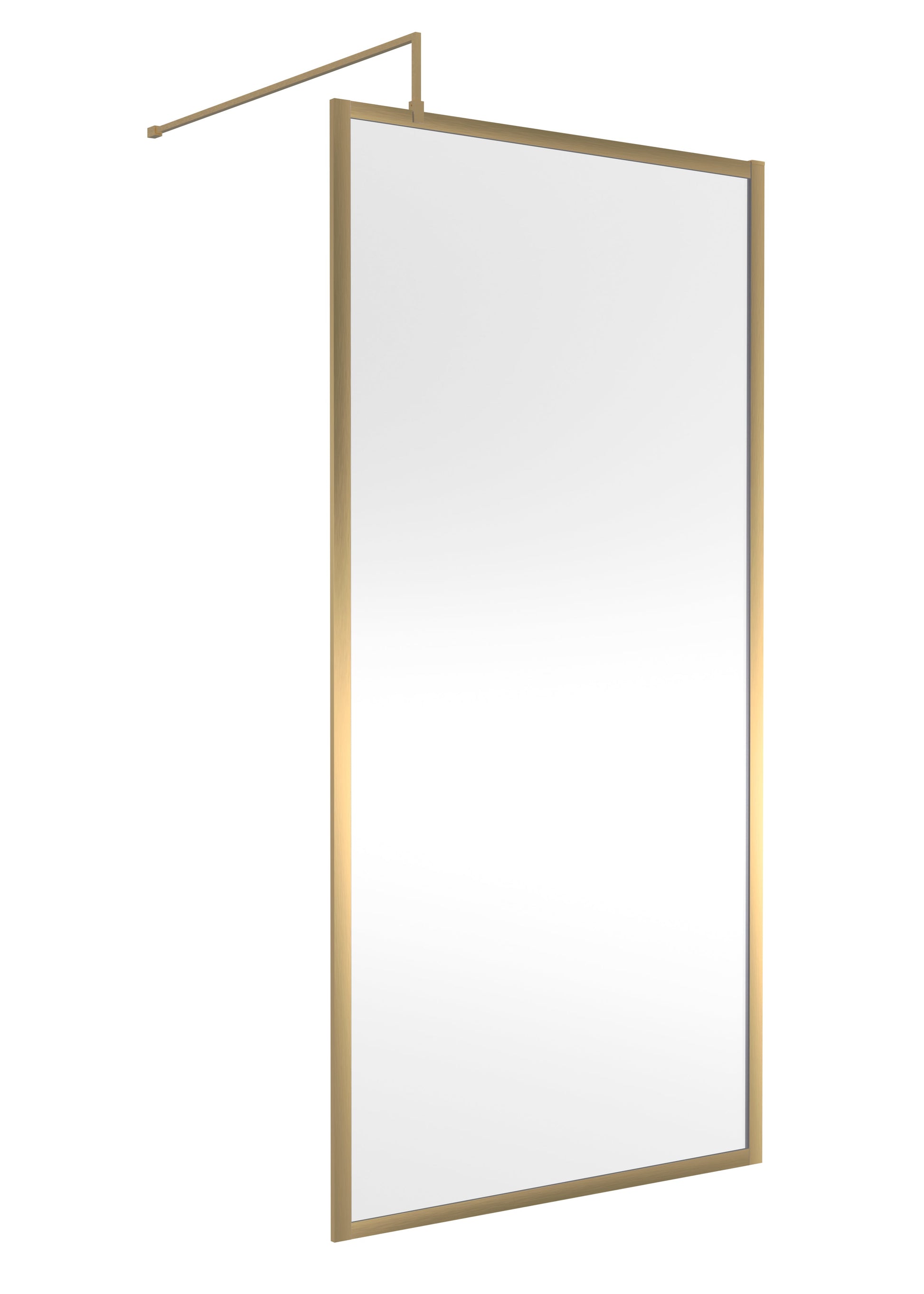 Full Outer Frame Wetroom Screens Full Outer Frame Wetroom 8mm Toughened Safety Glass Screen & Support Bar 1950mm x 1000mm x 8mm