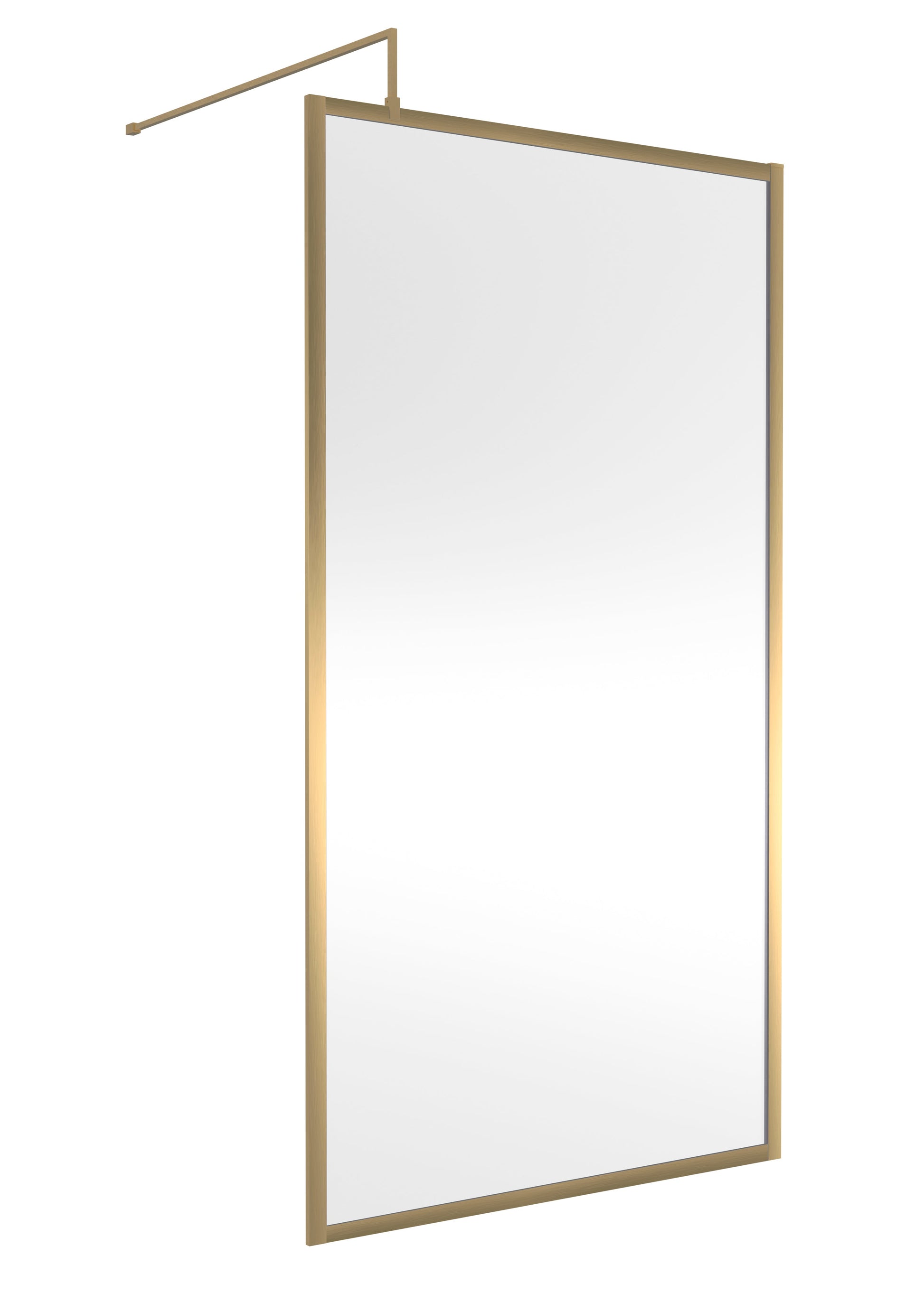 Full Outer Frame Wetroom Screens Full Outer Frame Wetroom 8mm Toughened Safety Glass Screen & Support Bar 1950mm x 1100mm x 8mm