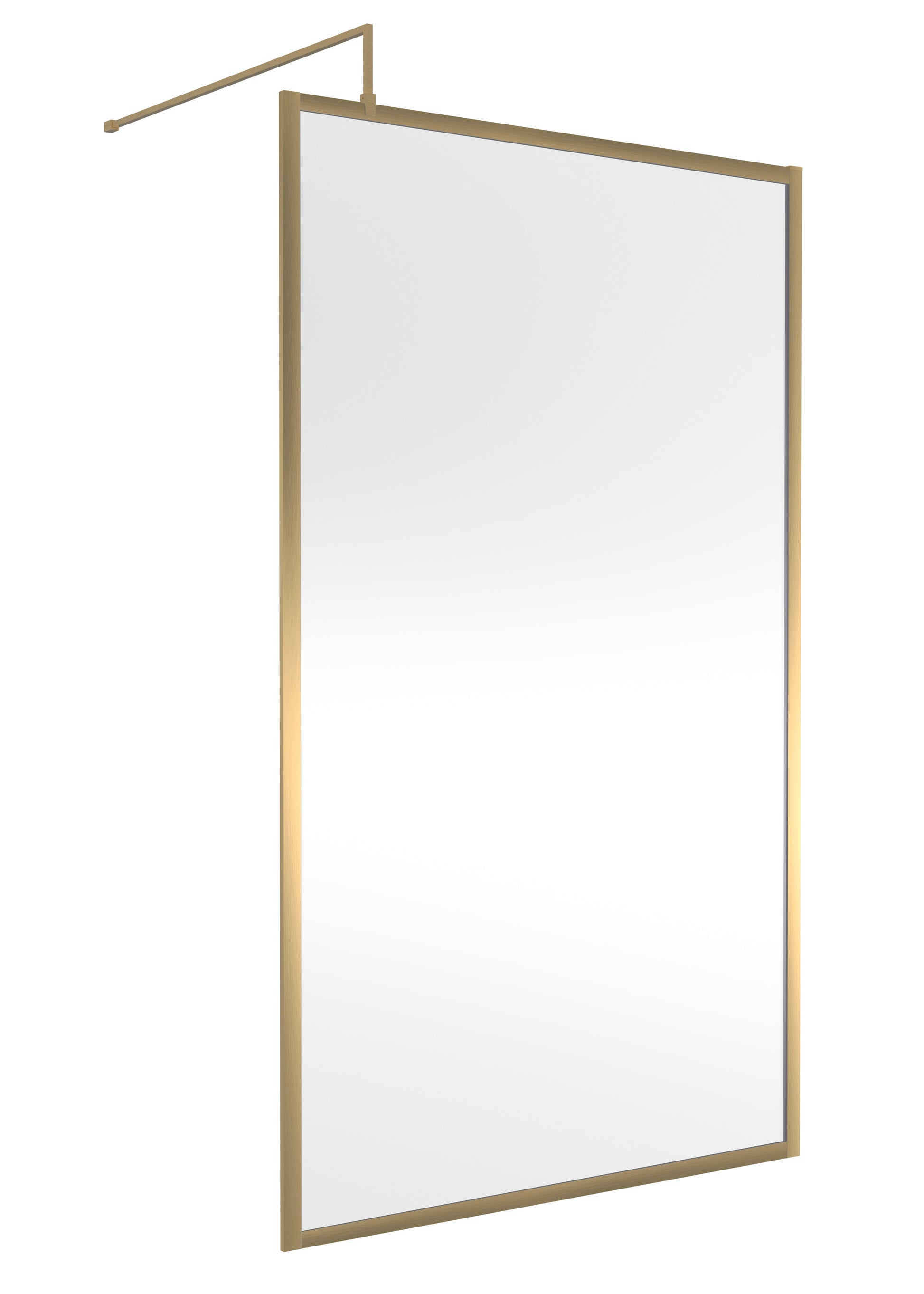 Full Outer Frame Wetroom Screens Full Outer Frame Wetroom 8mm Toughened Safety Glass Screen & Support Bar 1950mm x 1200mm x 8mm