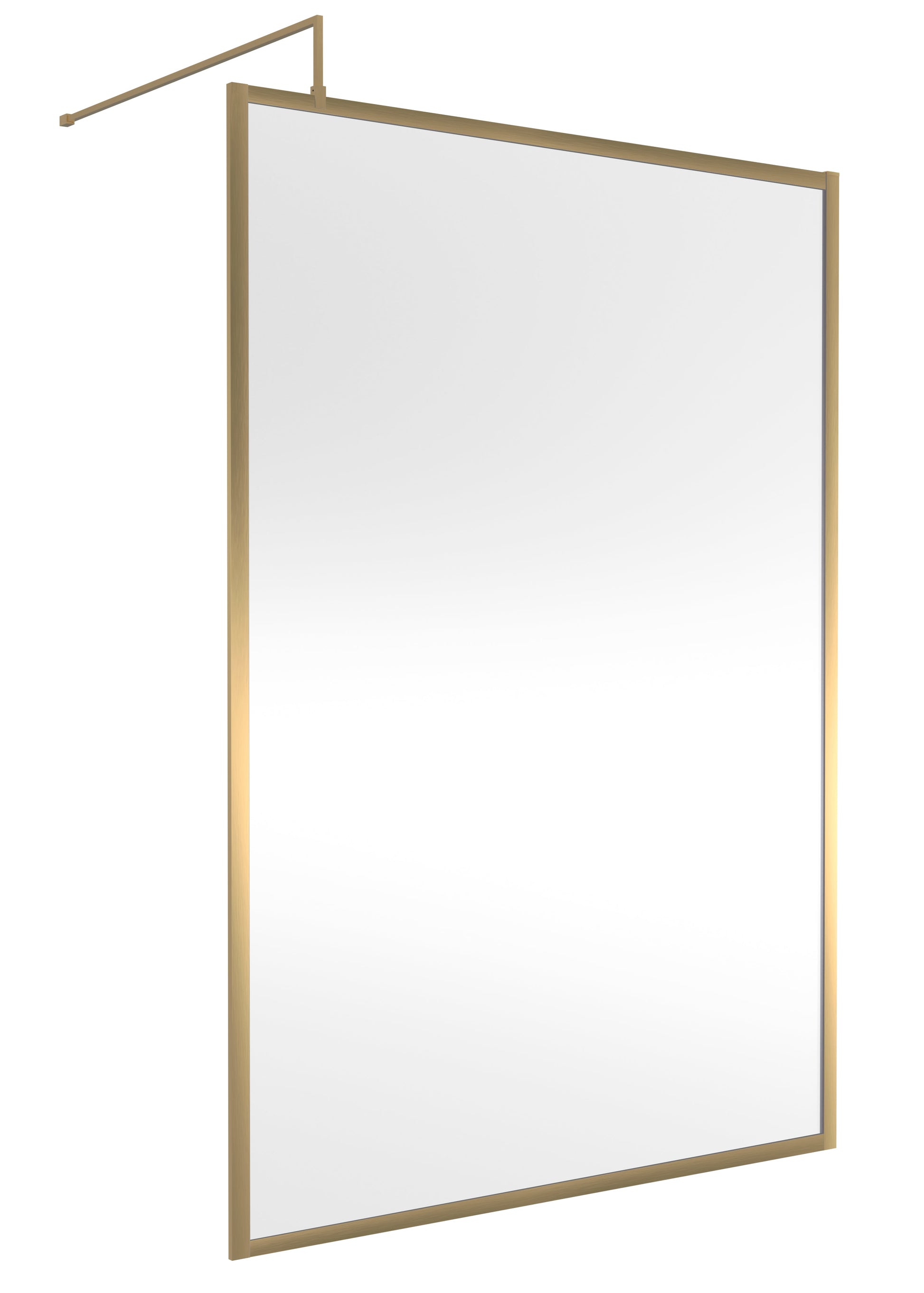 Full Outer Frame Wetroom Screens Full Outer Frame Wetroom 8mm Toughened Safety Glass Screen & Support Bar 1950mm x 1400mm x 8mm