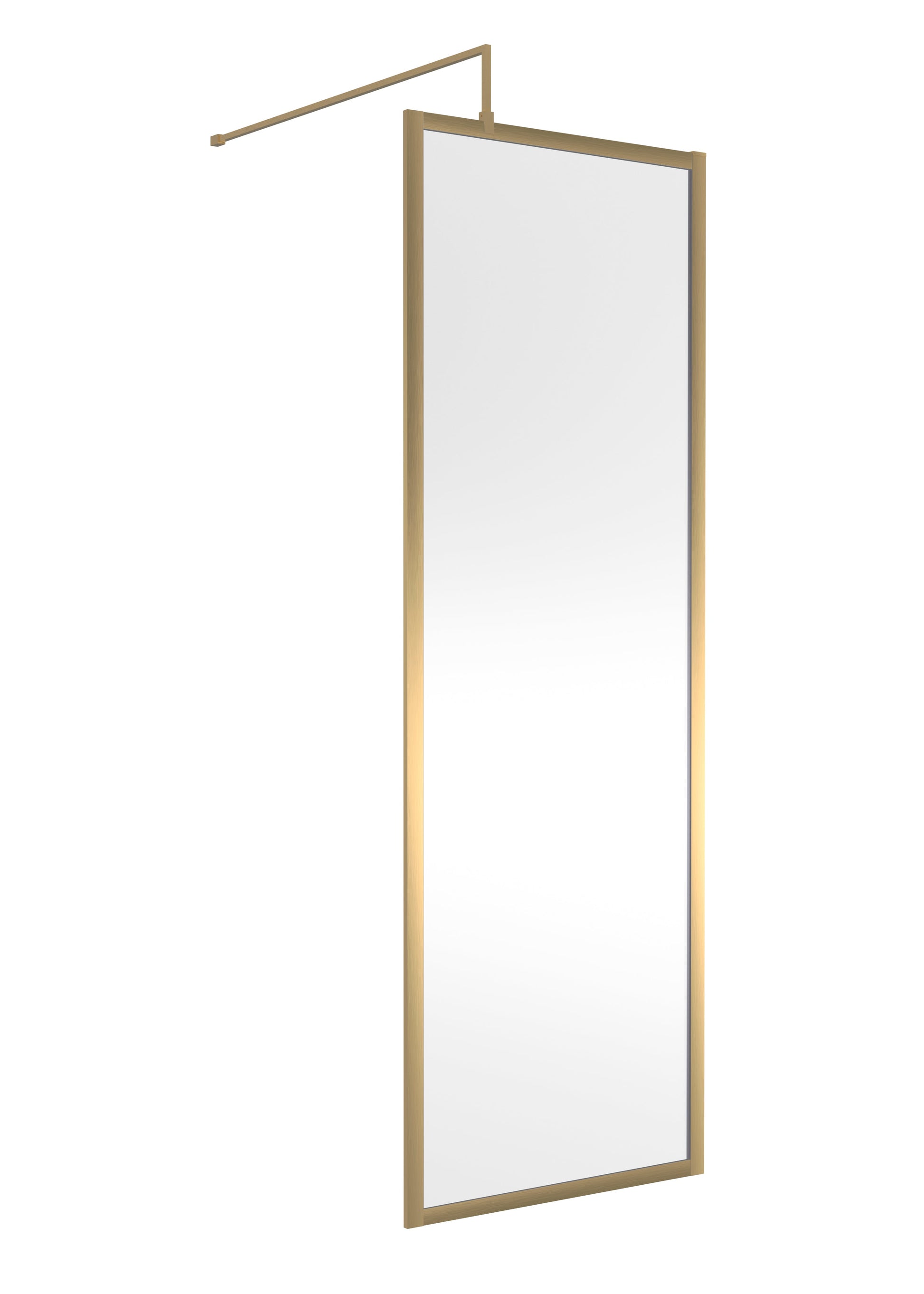 Full Outer Frame Wetroom Screens Full Outer Frame Wetroom 8mm Toughened Safety Glass Screen & Support Bar 1950mm x 700mm x 8mm