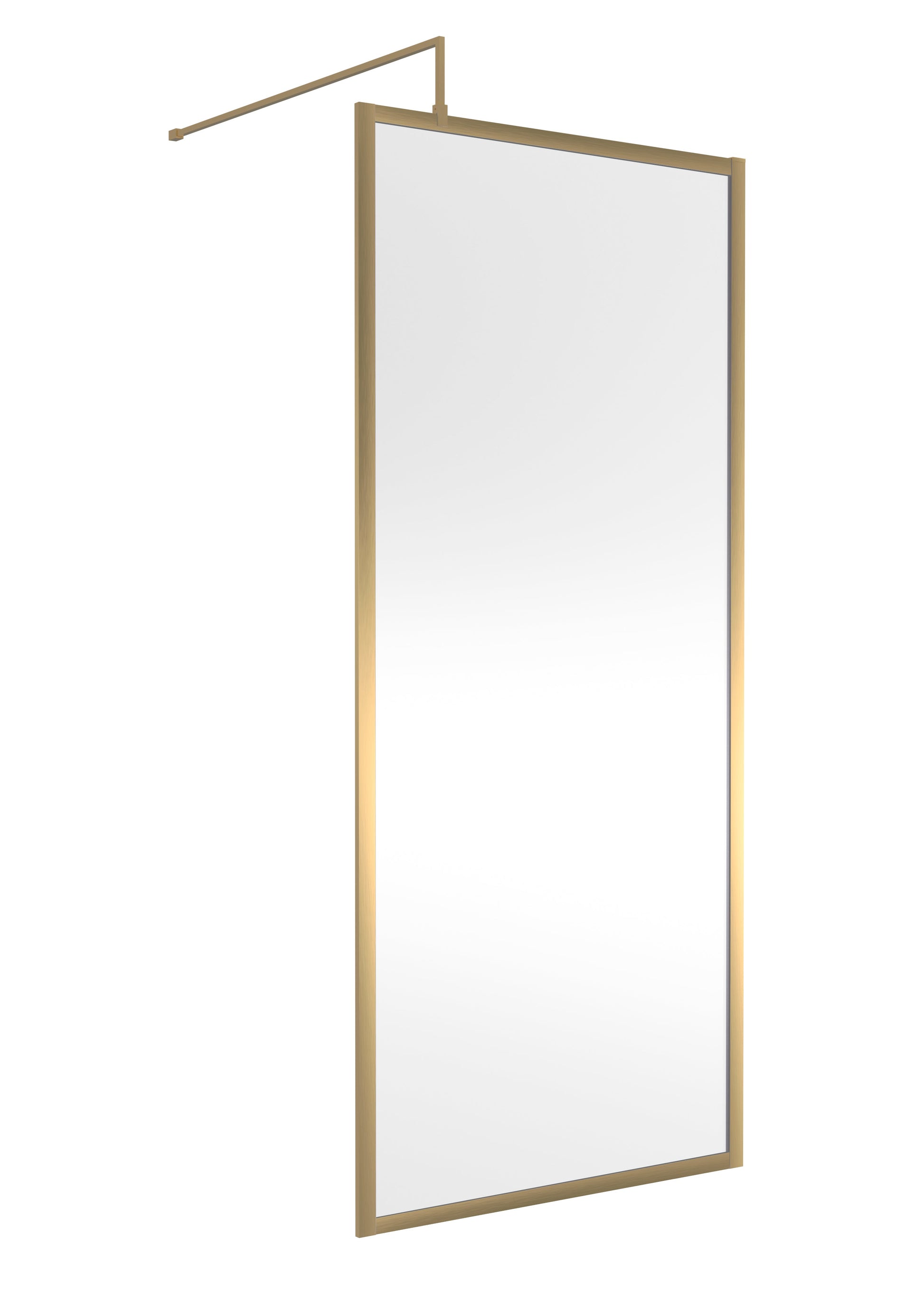 Full Outer Frame Wetroom Screens Full Outer Frame Wetroom 8mm Toughened Safety Glass Screen & Support Bar 1950mm x 900mm x 8mm