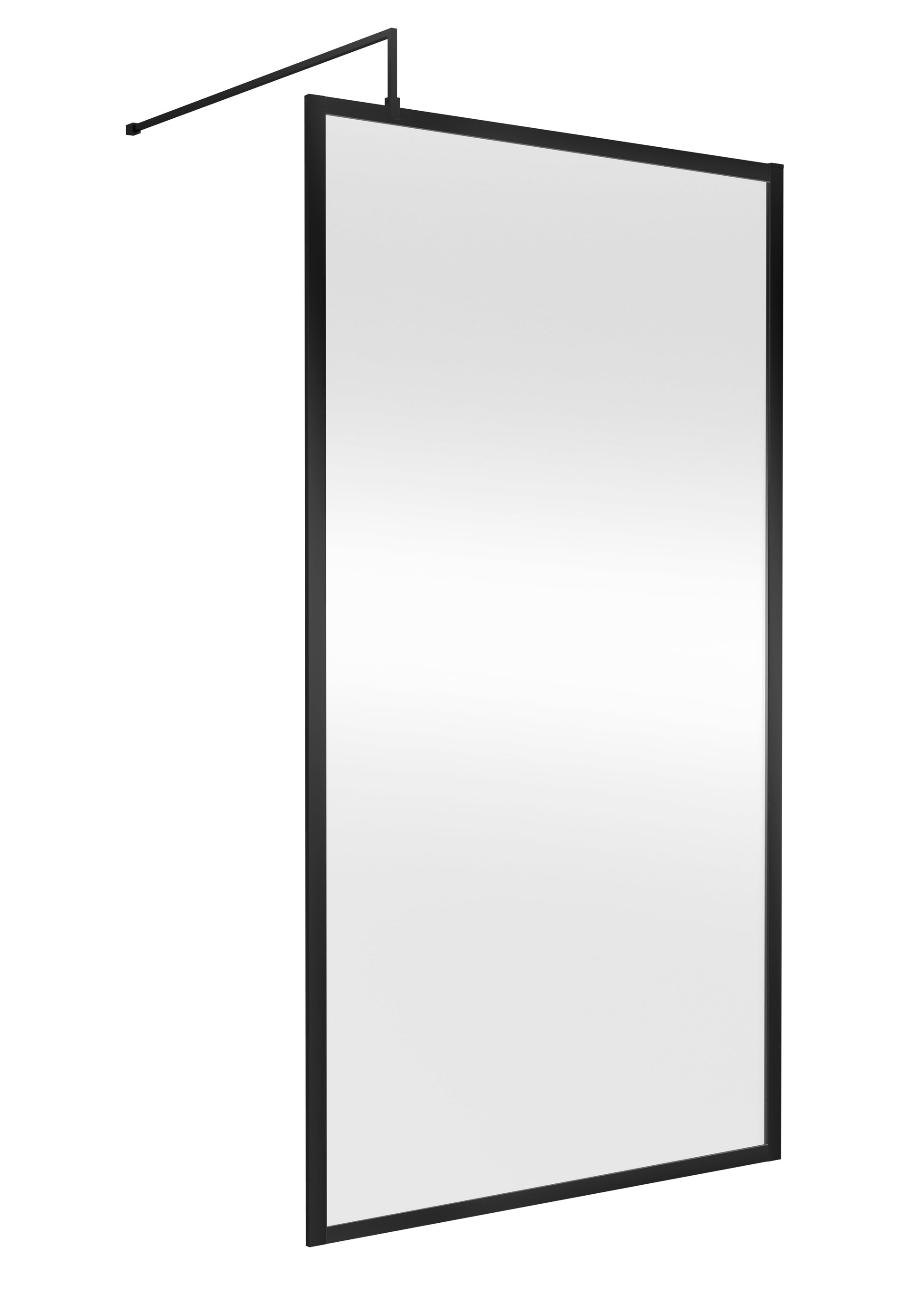 Full Outer Frame Wetroom Screens Full Outer Frame Wetroom 8mm Toughened Safety Glass Screen & Support Bar 1950mm x 1100mm x 8mm