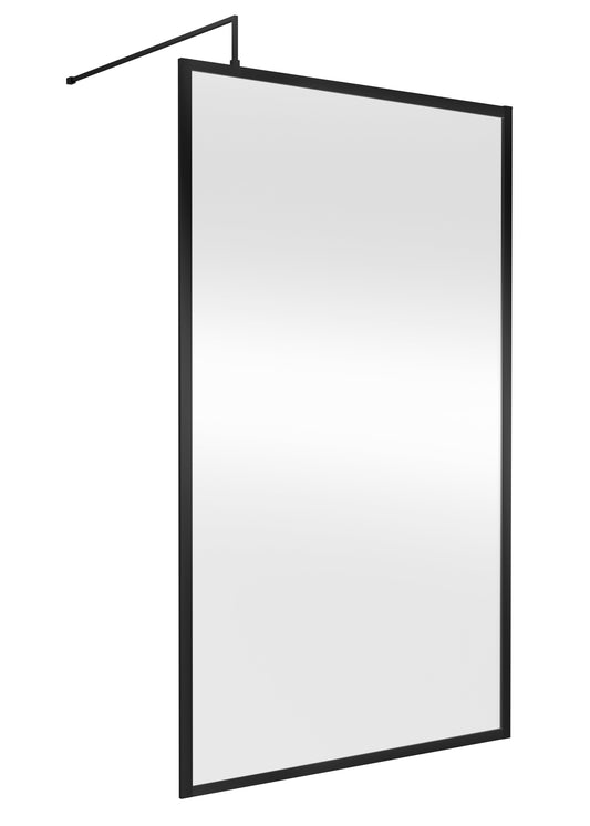 Full Outer Frame Wetroom Screens Full Outer Frame Wetroom 8mm Toughened Safety Glass Screen & Support Bar 1950mm x 1200mm x 8mm