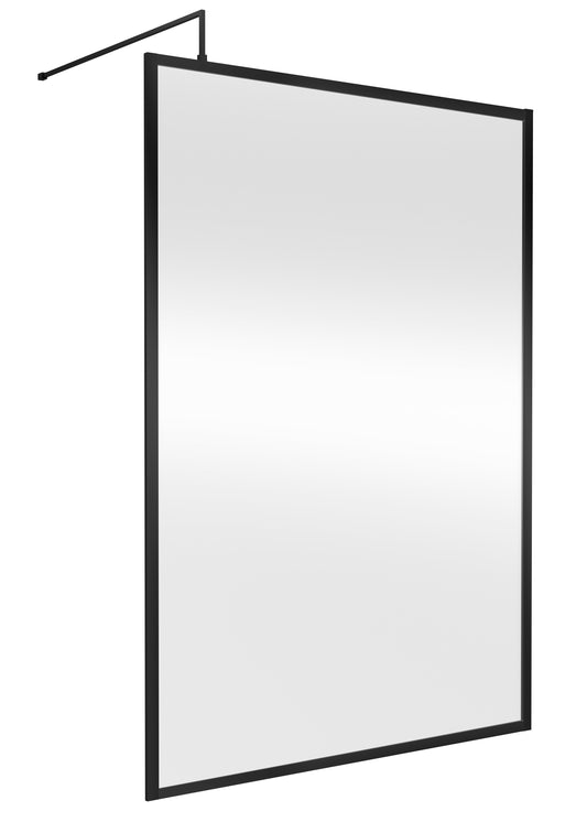 Full Outer Frame Wetroom Screens Full Outer Frame Wetroom 8mm Toughened Safety Glass Screen & Support Bar 1950mm x 1400mm x 8mm