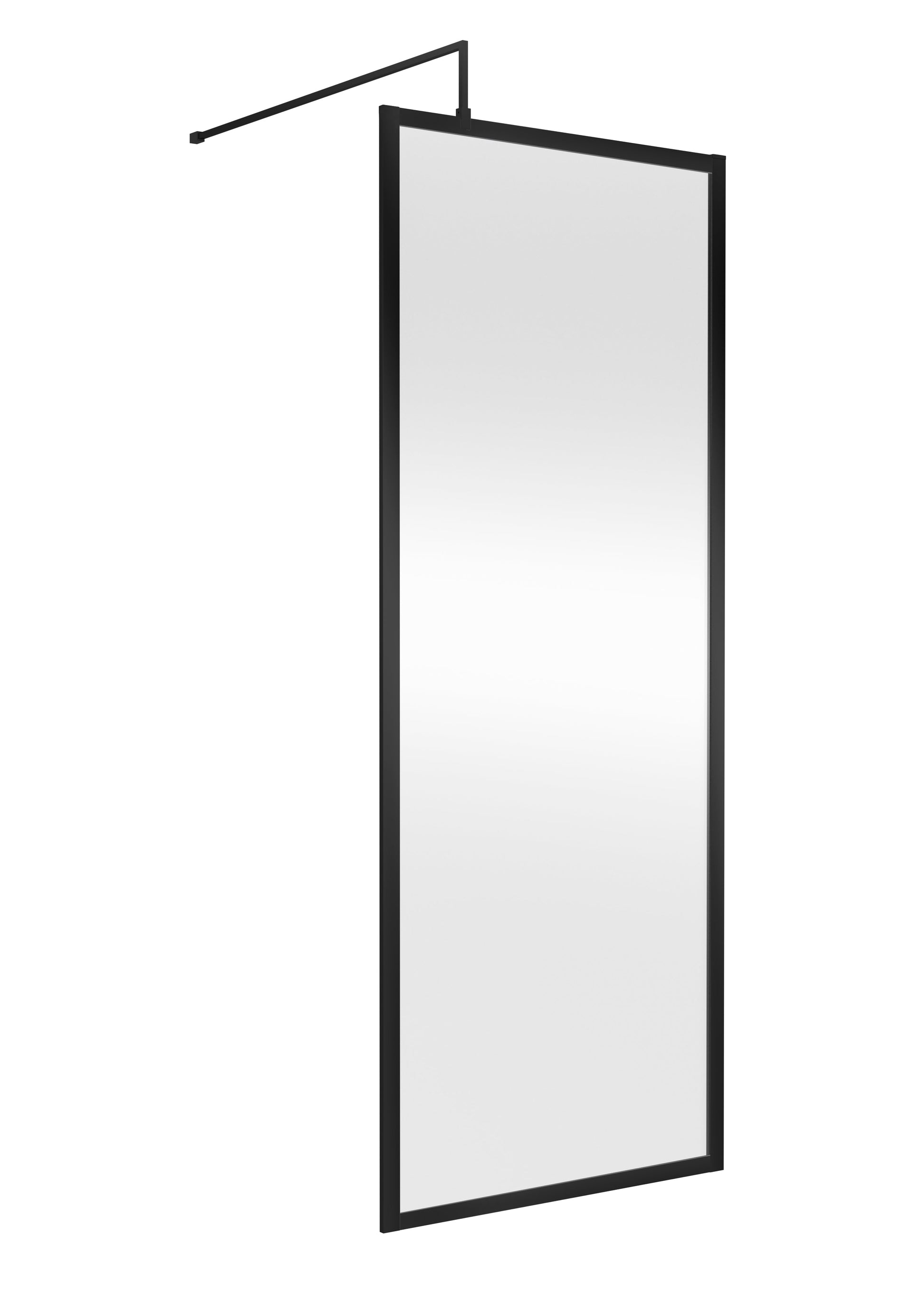 Full Outer Frame Wetroom Screens Full Outer Frame Wetroom 8mm Toughened Safety Glass Screen & Support Bar 1950mm x 800mm x 8mm