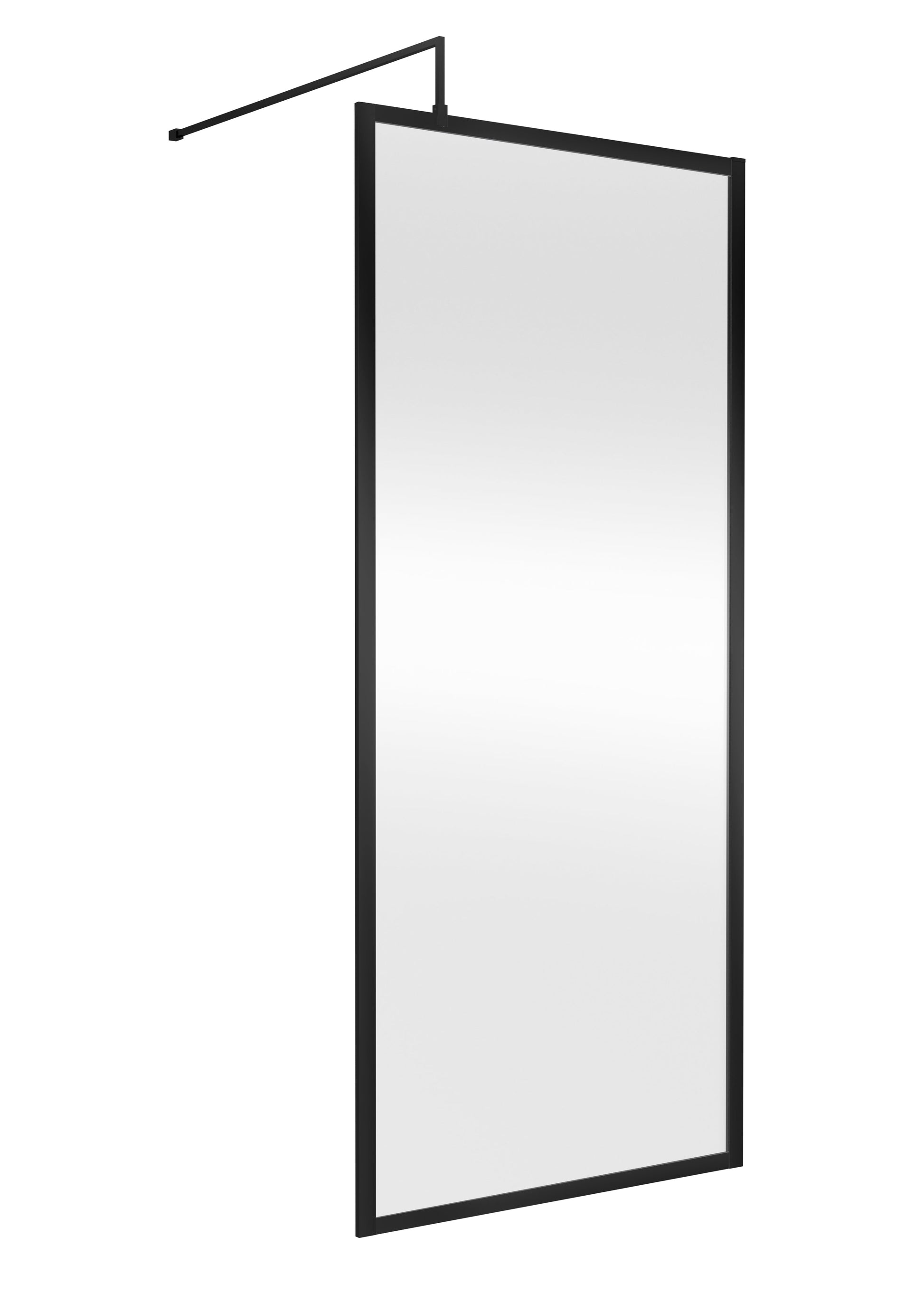 Full Outer Frame Wetroom Screens Full Outer Frame Wetroom 8mm Toughened Safety Glass Screen & Support Bar 1950mm x 900mm x 8mm