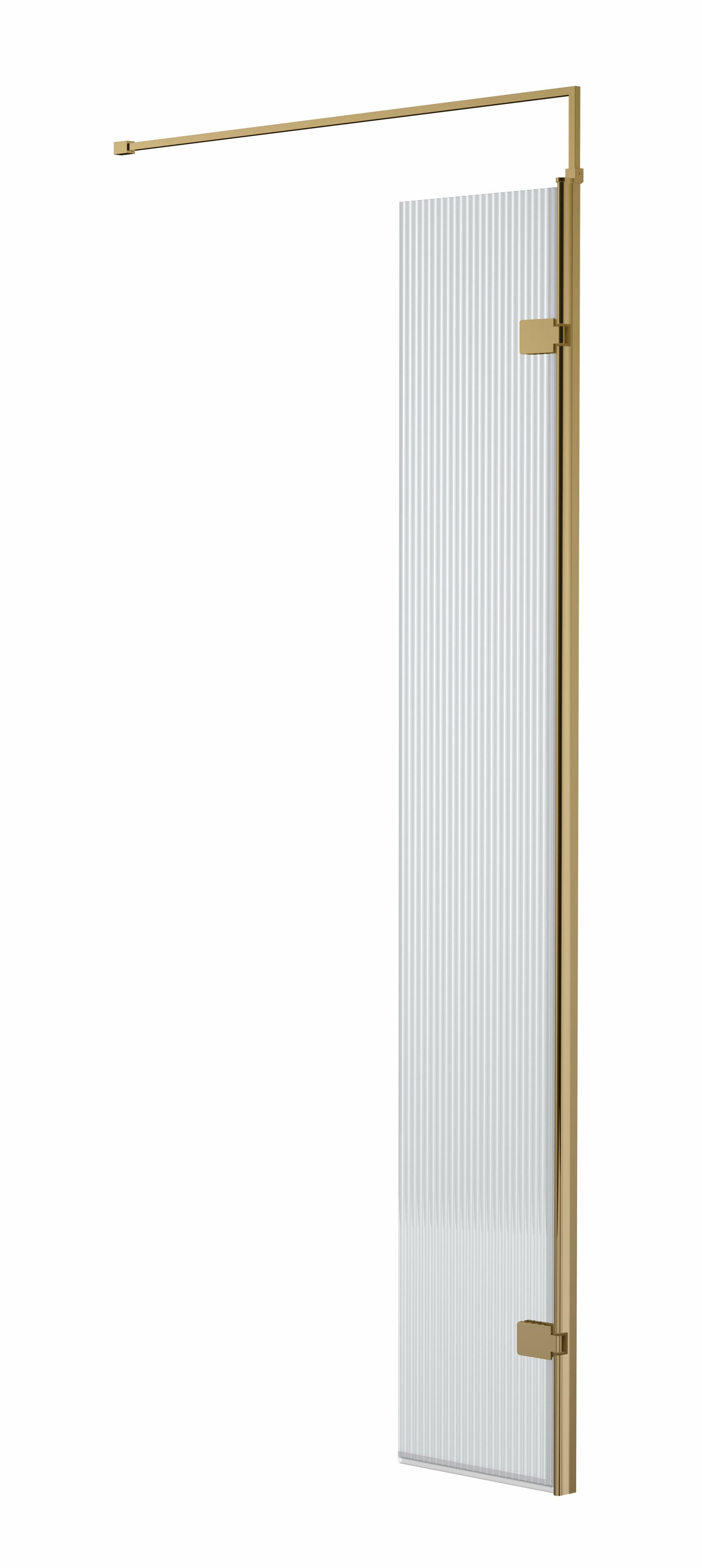 Fluted Wetroom Fluted Wetroom 8mm Toughened Safety Glass Swing Return Screen, 300mm x 1950mm