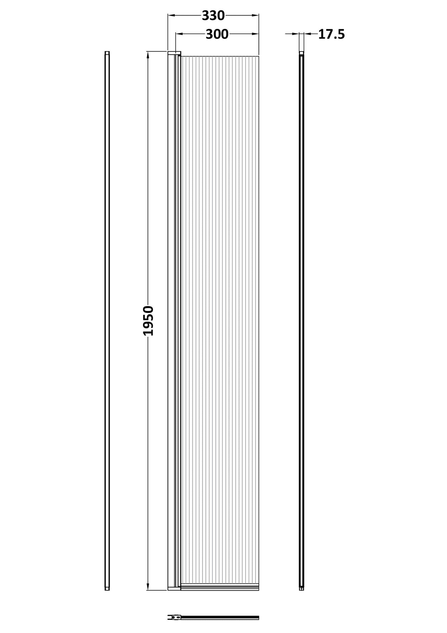 300mm Fluted Hinged Flipper Screen