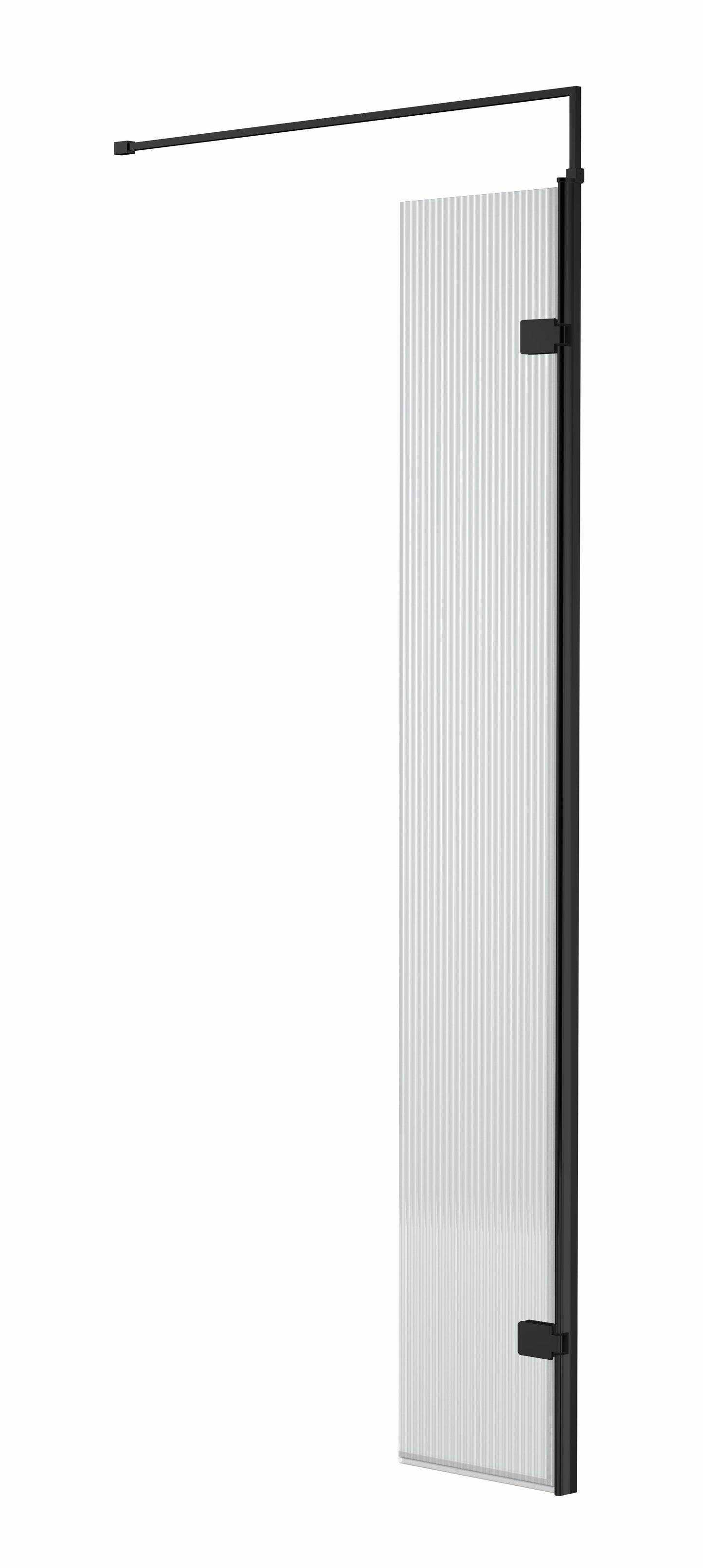 Fluted Wetroom Fluted Wetroom 8mm Toughened Safety Glass Swing Return Screen, 300mm x 1950mm