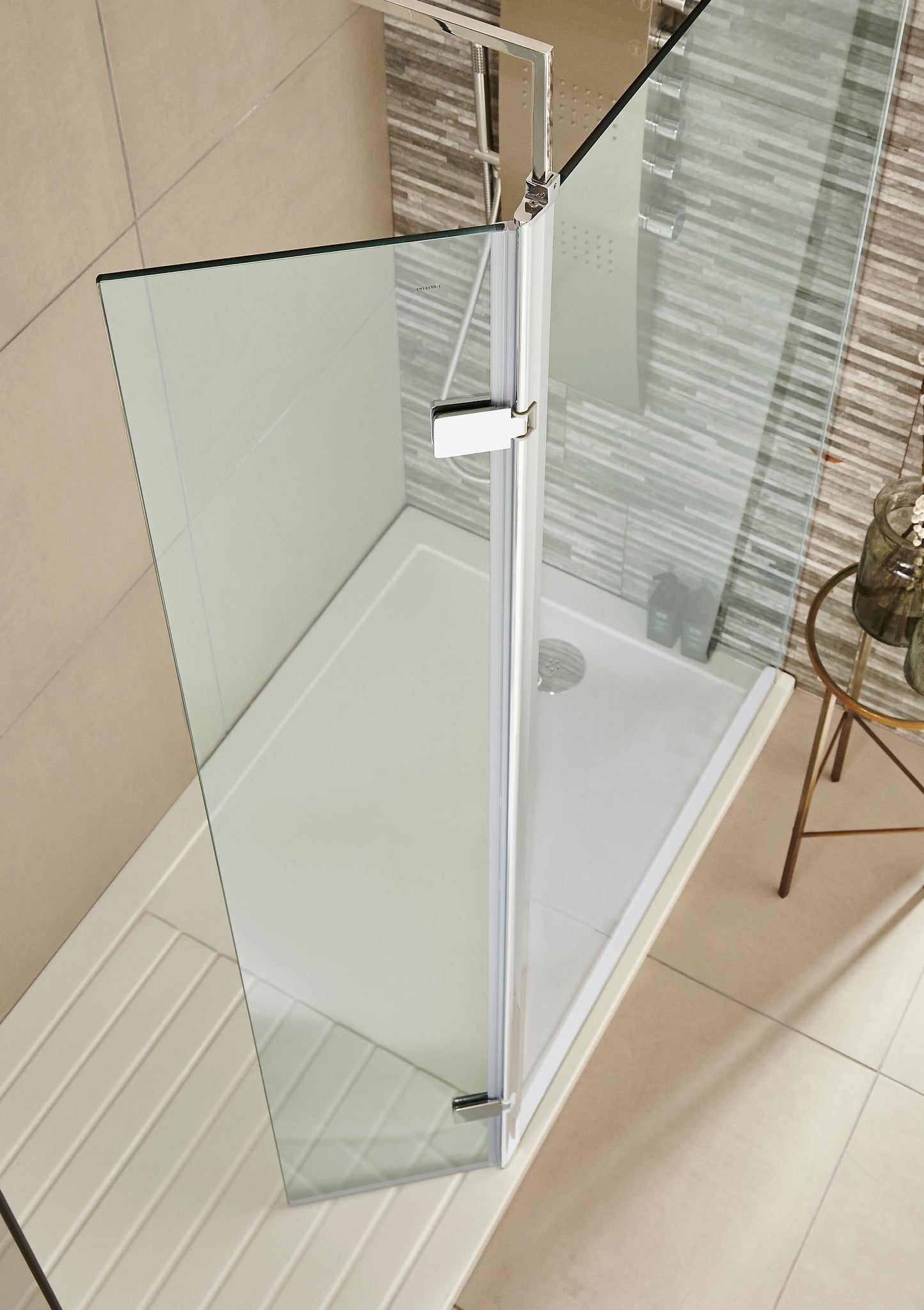 Chrome Wetroom Swing Screen 300 x 1950mm