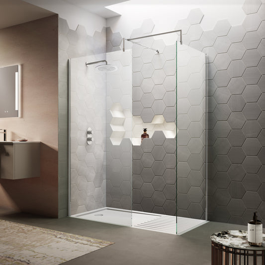 1000mm Wetroom Screen & Support Bar