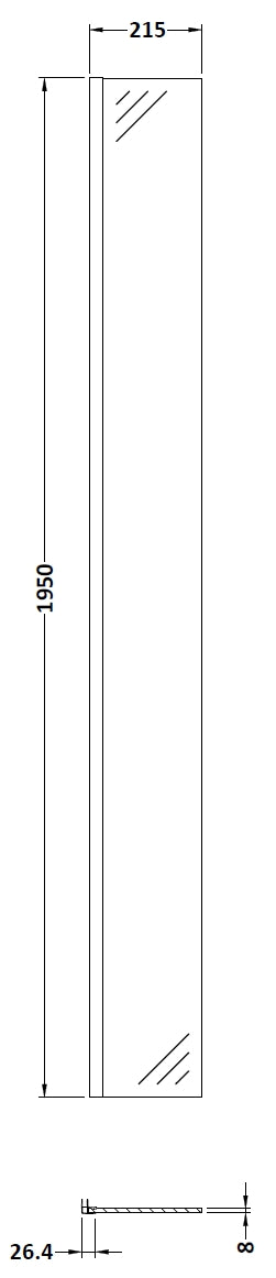 215mm Return Screen With Black Profile