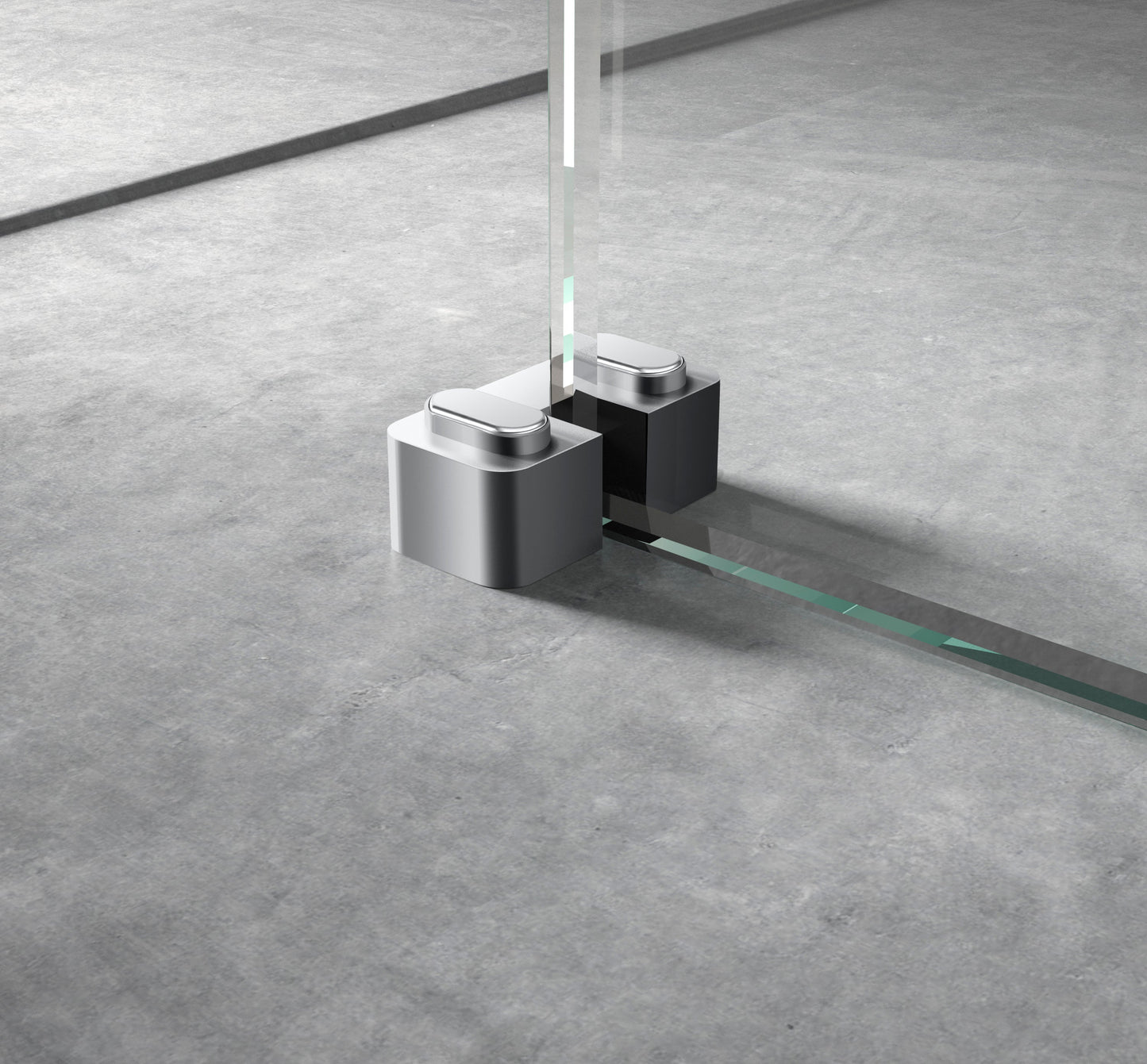 Wetroom Screen Horseshoe Support Polished Chrome