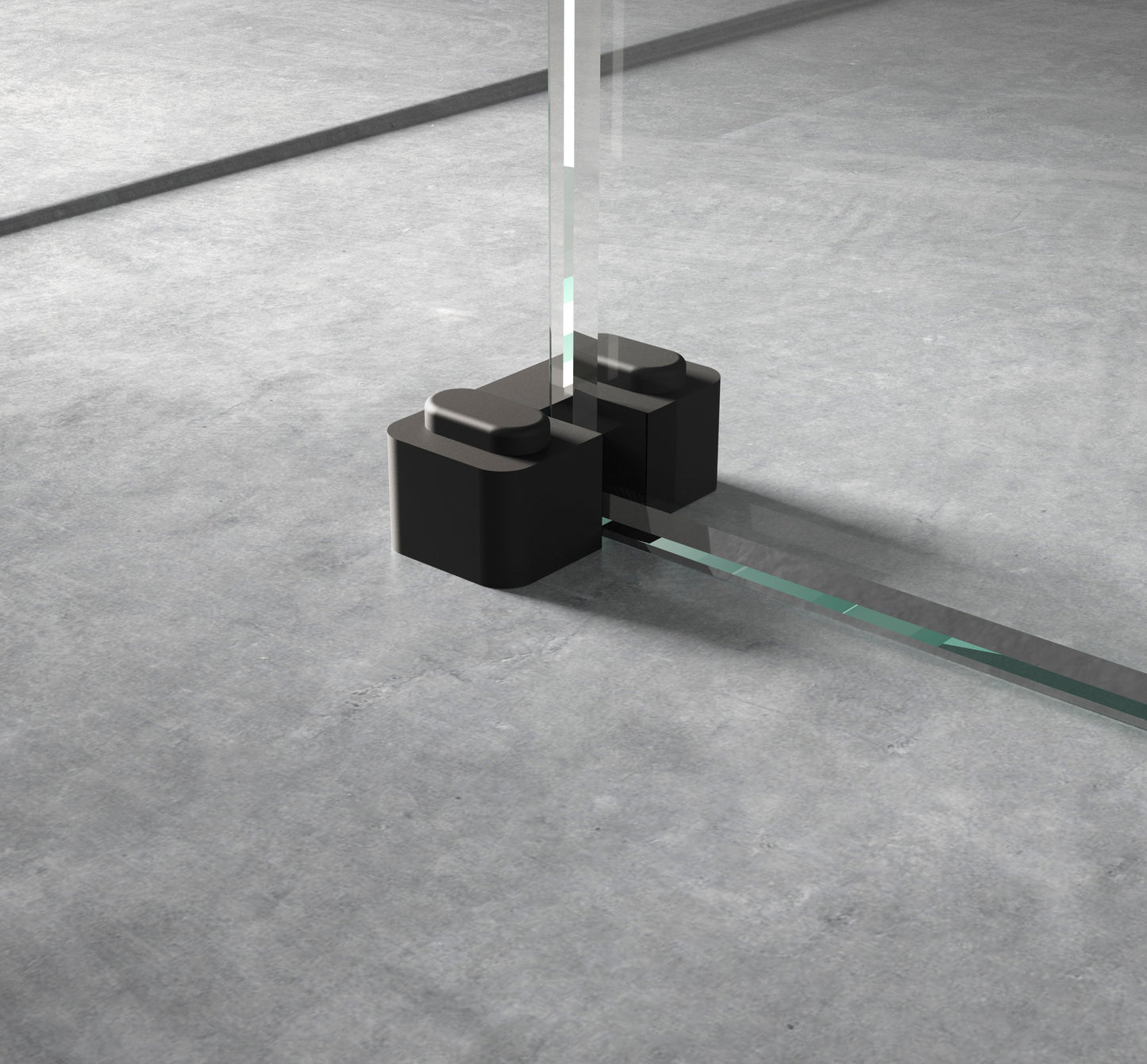 Wetroom Screen Horseshoe Support Foot Matt Black