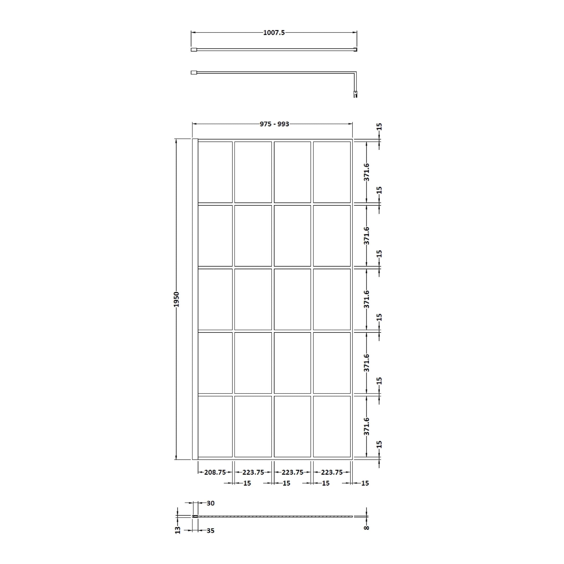 1000mm Framed Wetroom Screen