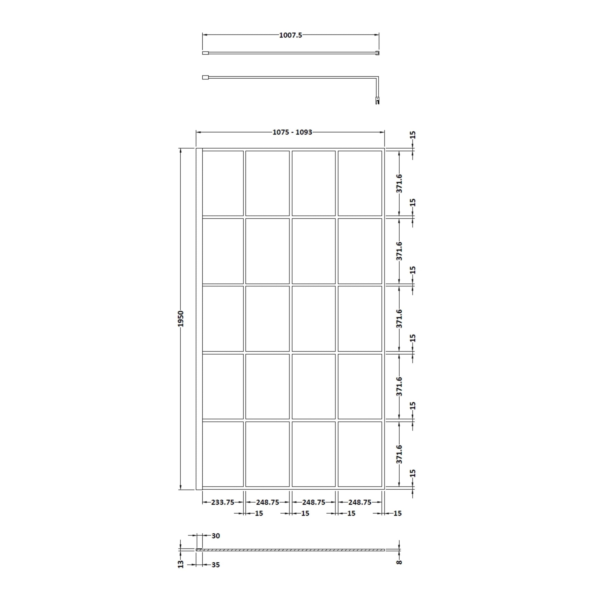 1100mm Framed Wetroom Screen