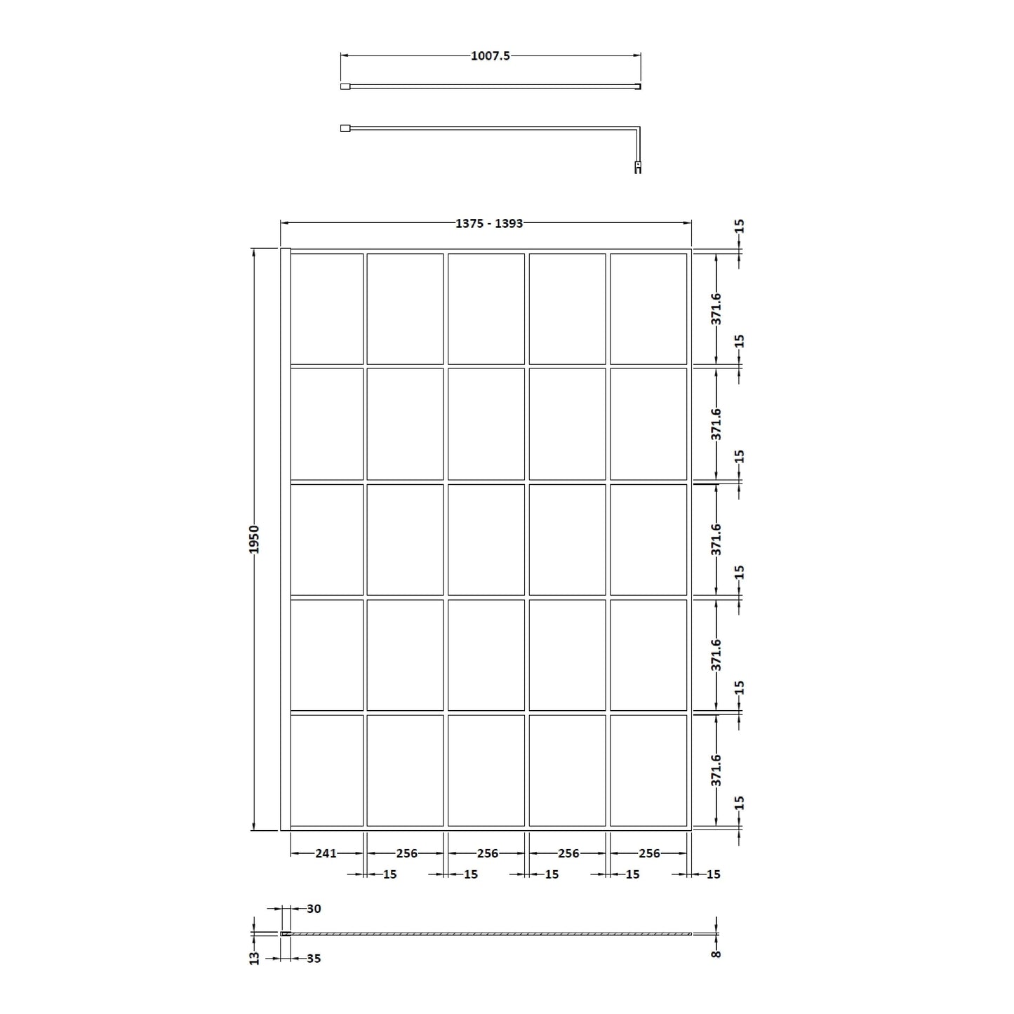 1400mm Framed Wetroom Screen
