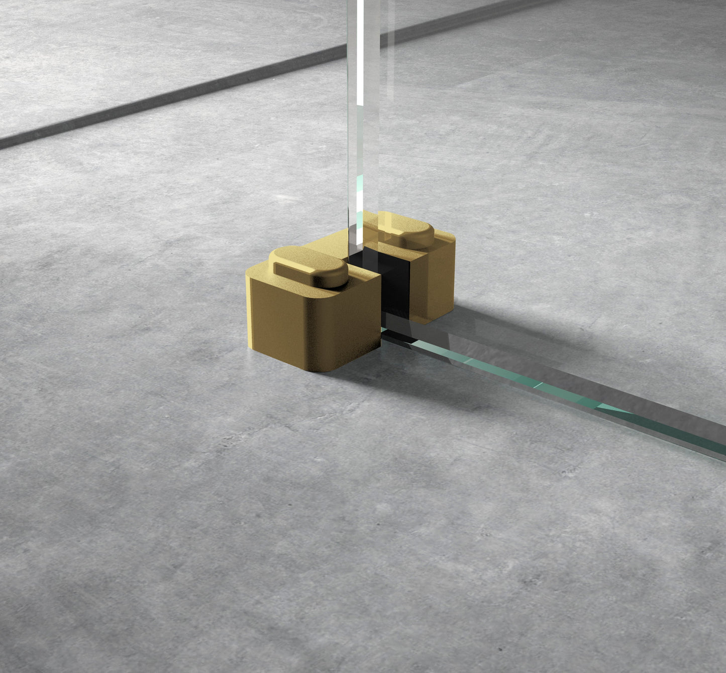Wetroom Screen Horseshoe Support Brushed Brass