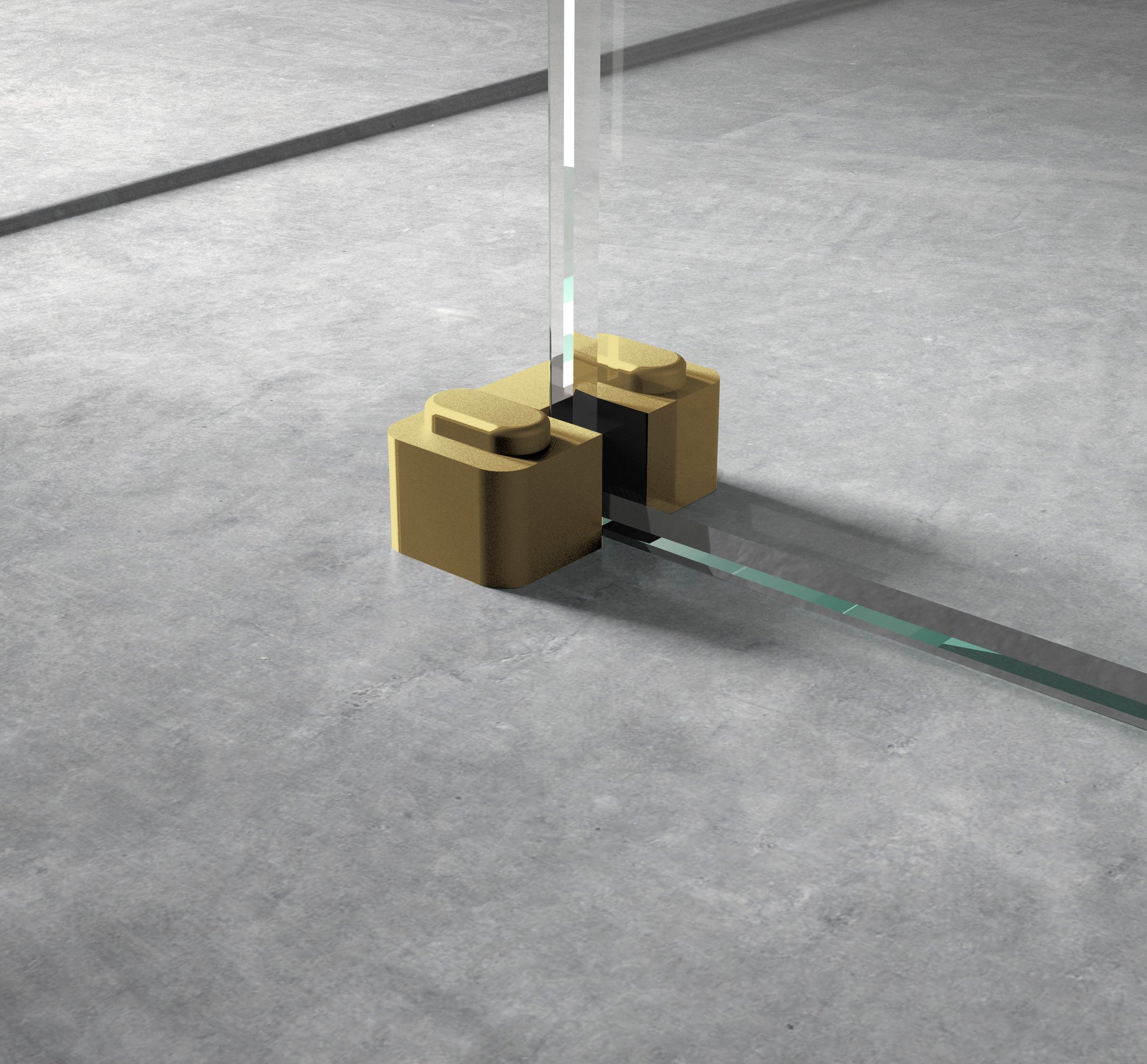 Wetroom Screen Horseshoe Support Brushed Brass