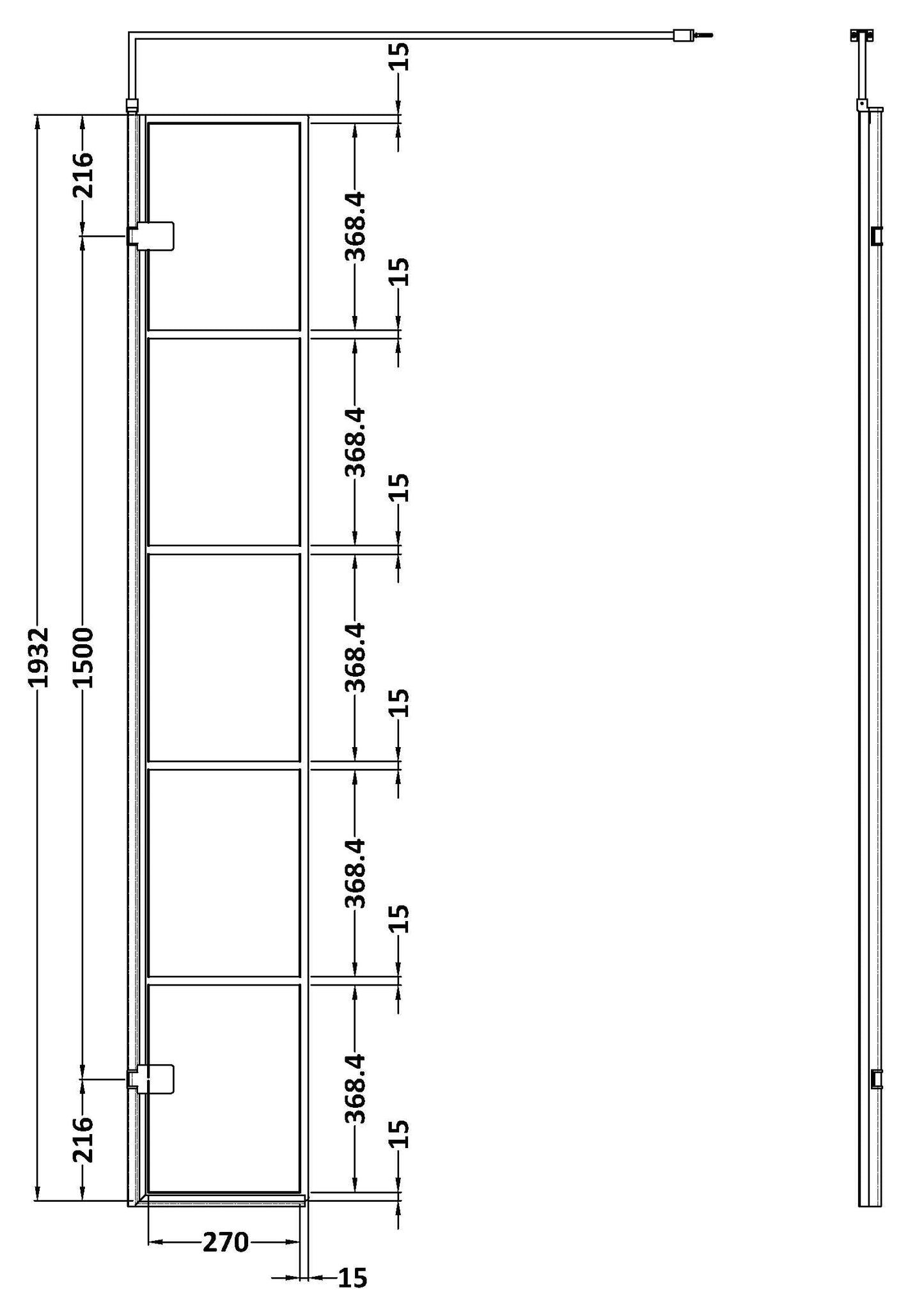 300mm Wetroom Swing Screen