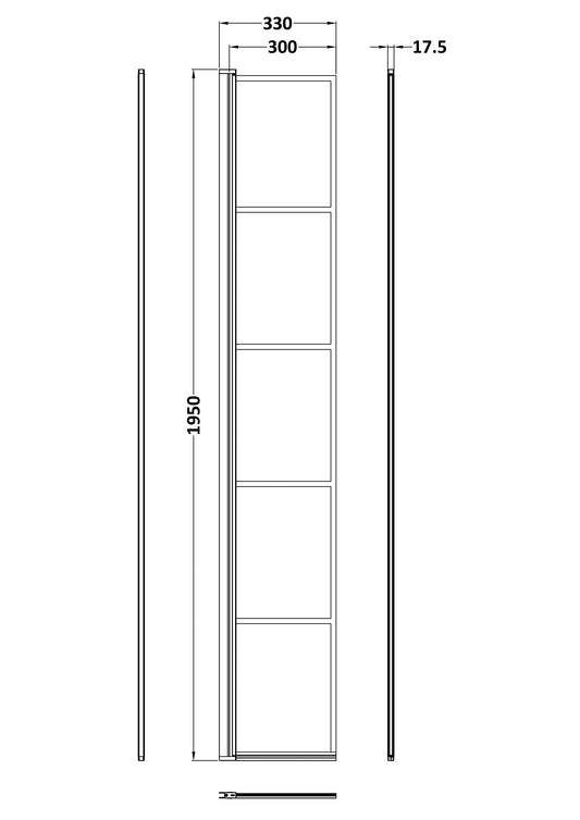 1950mm x 300mm Framed Hinged Return Screen