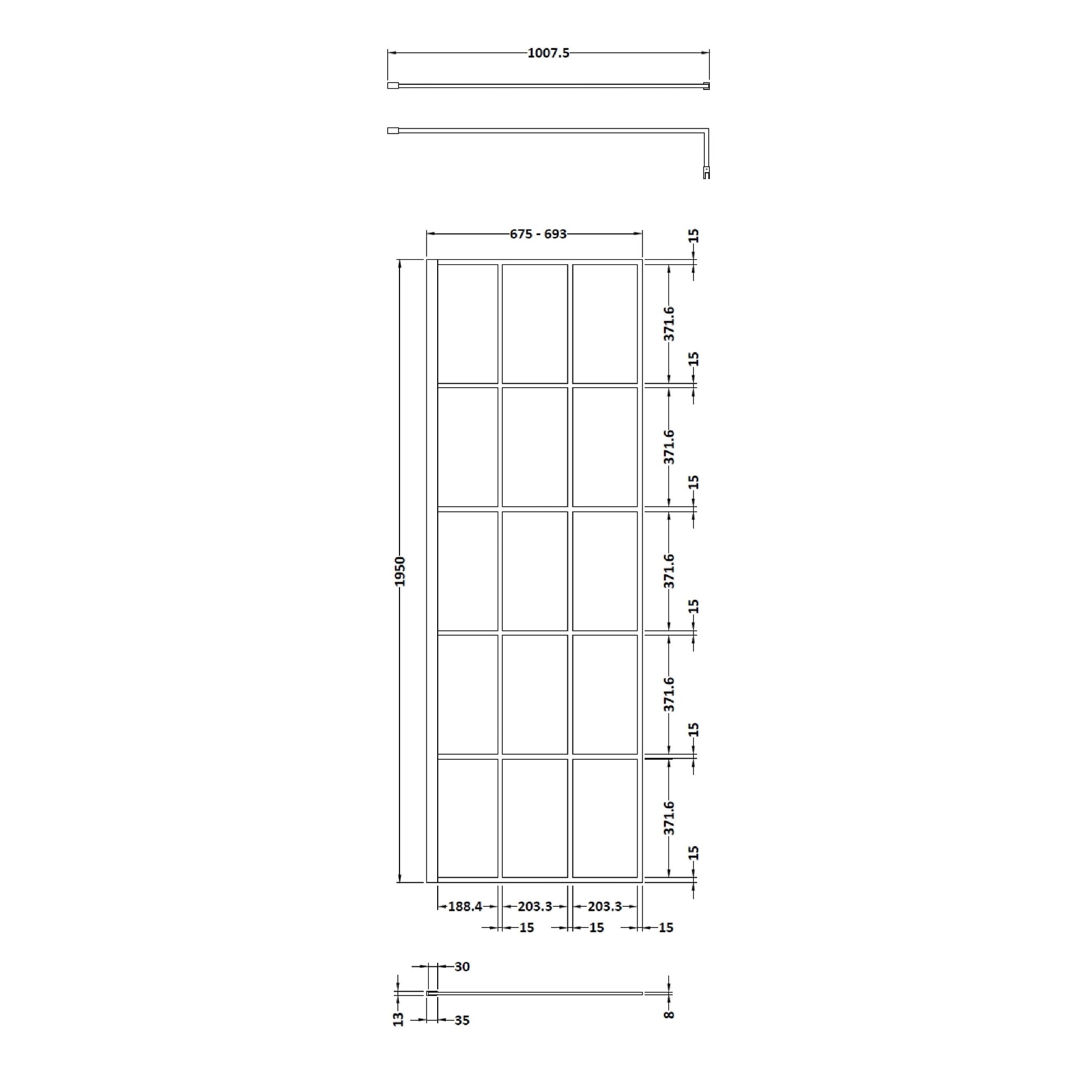 700mm Framed Wetroom Screen