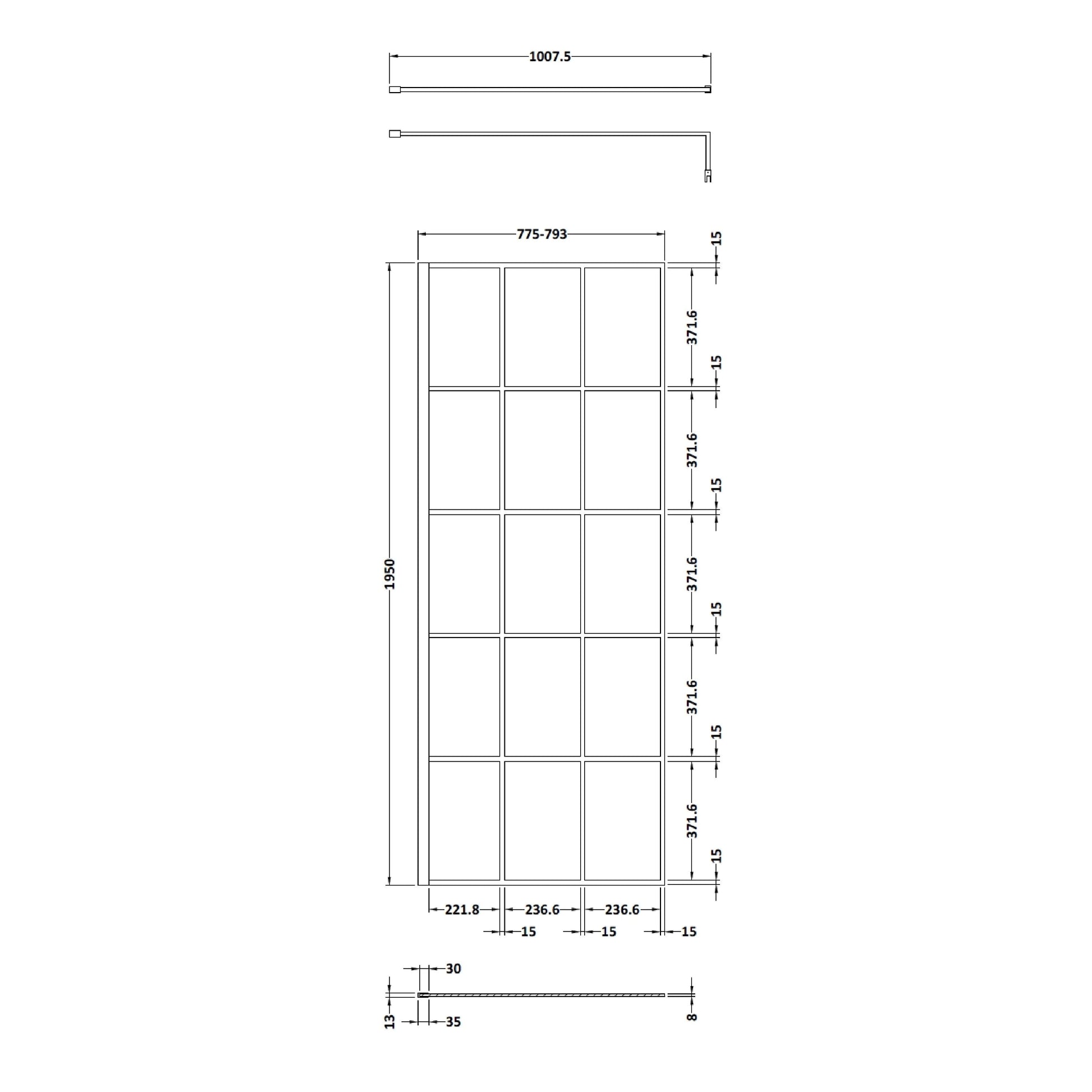 800mm Framed Wetroom Screen
