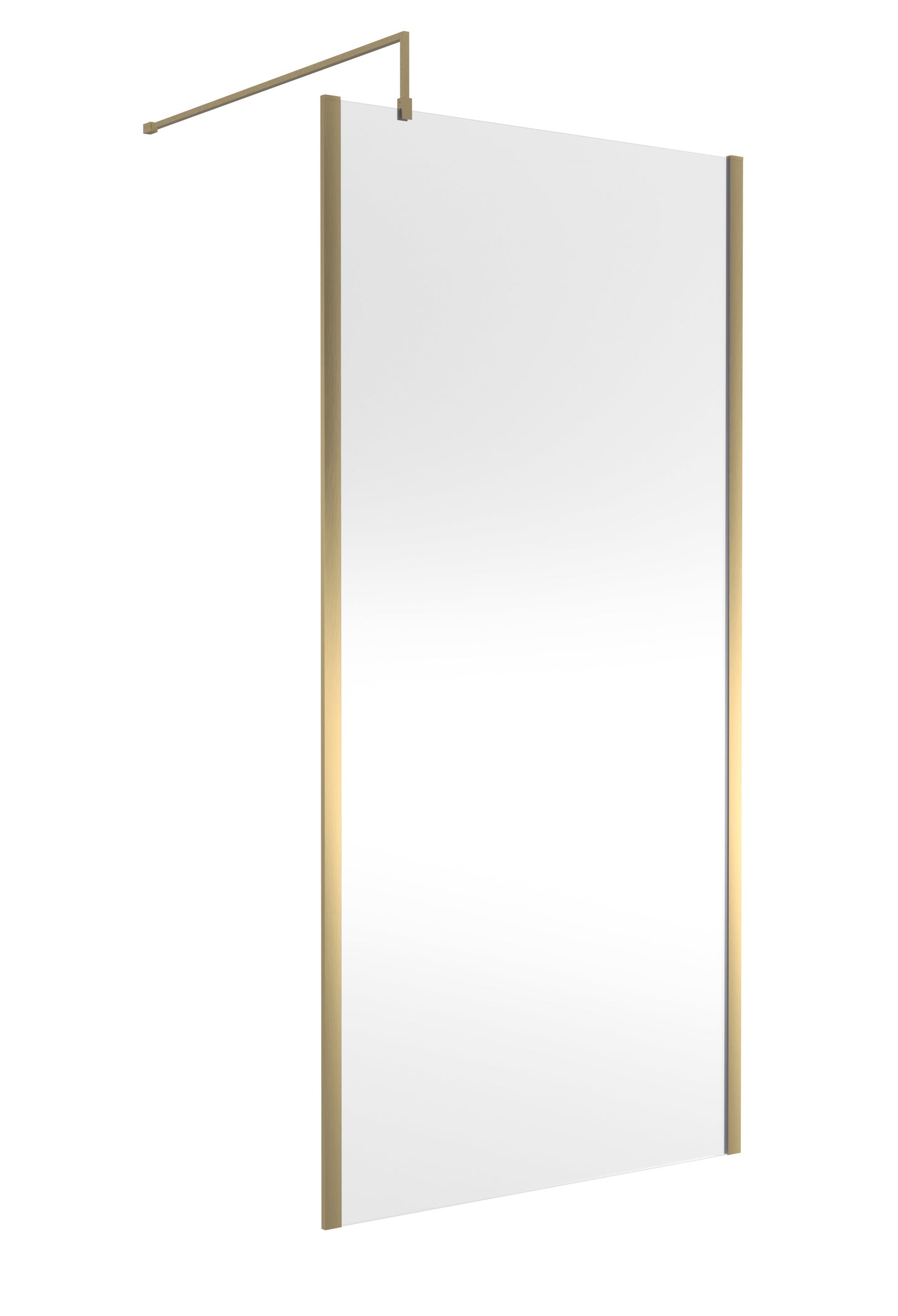 Hudson Reed 1000mm Brushed Brass Semi-Frameless Wetroom Screen With Support Bar and Profile Kit