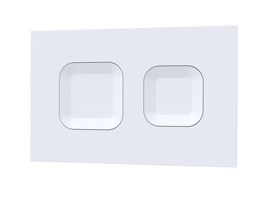 Matt White Square Dual Flush Push Button