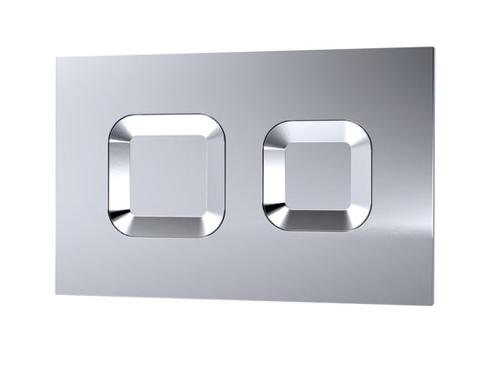 Hudson Reed Chrome Concealed Cistern With Square Dual Flush Push Button